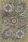Buchara Olive Exotic Medallion Teppich Olivgrün