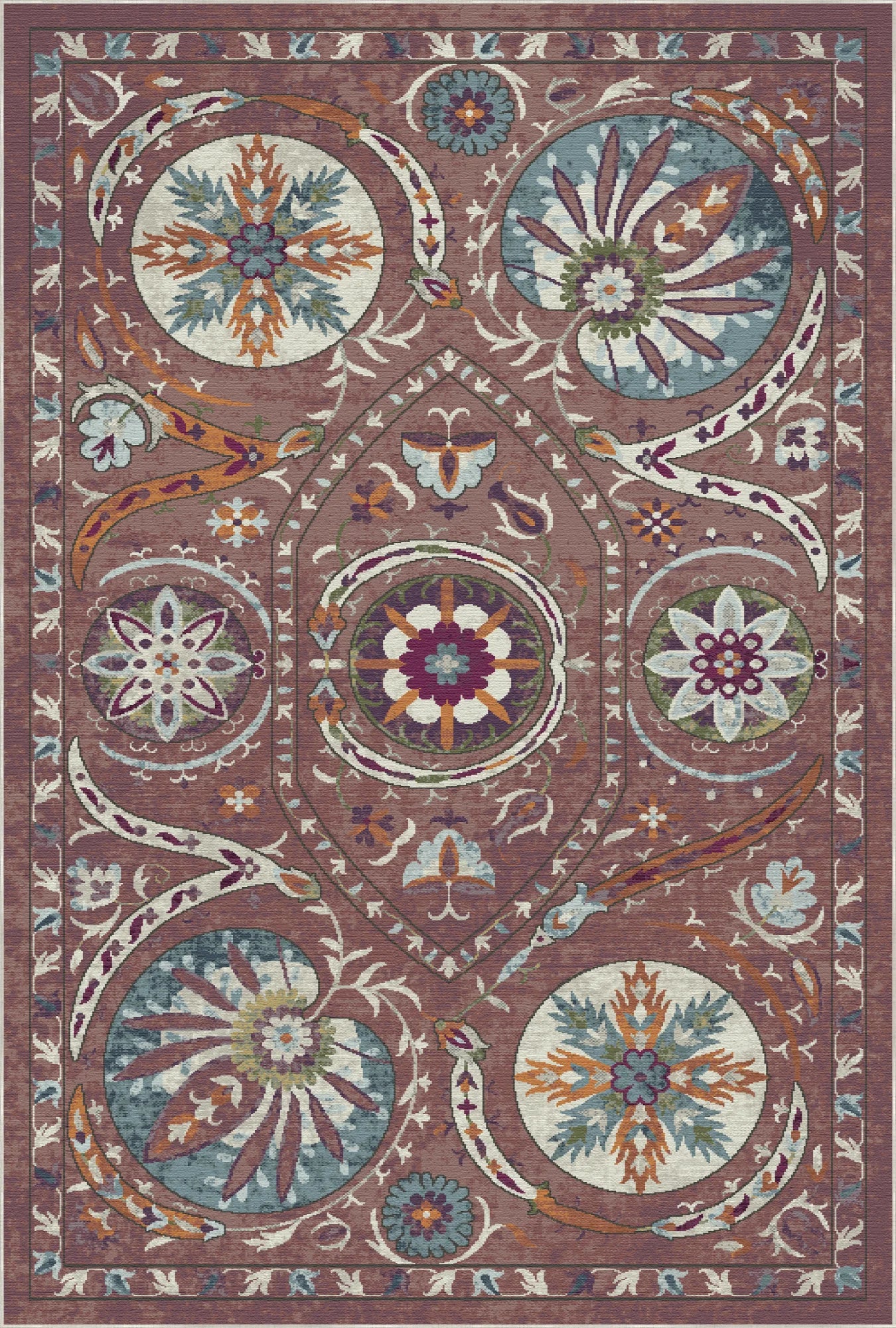 Bukhara Rose Exotic Medallion Teppich