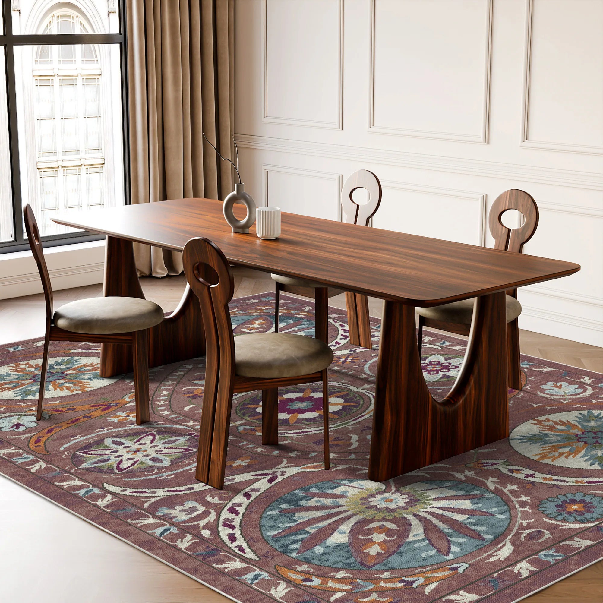 Bukhara Rose Exotic Medallion Teppich