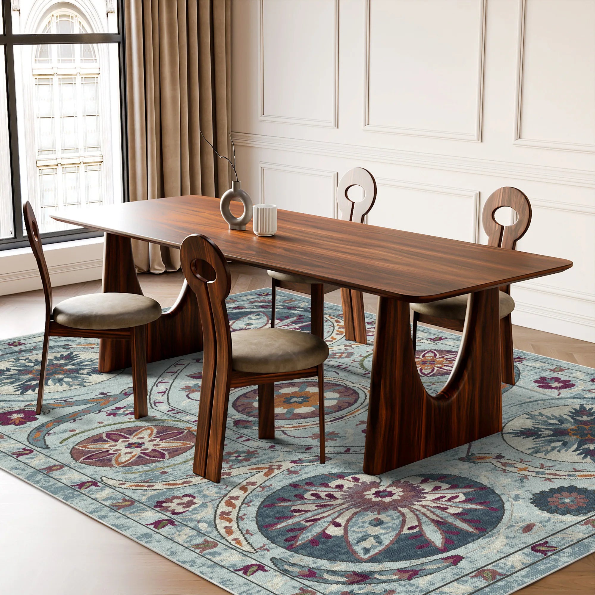 Exotischer Medaillon Teppich aus Buchara Kristall