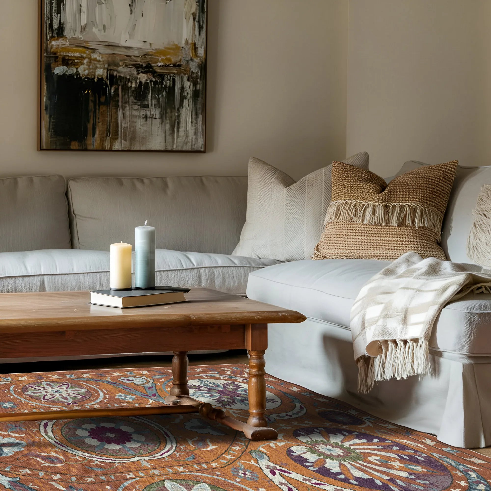 Exotischer Medaillon Teppich aus dem Buchara Canyon