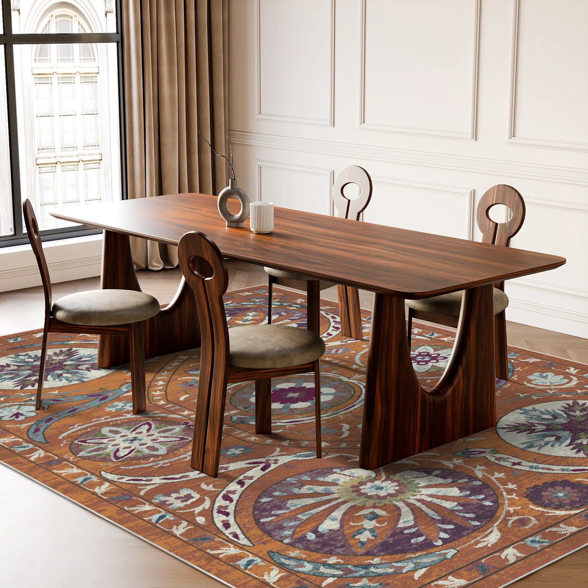 Exotischer Medaillon Teppich aus dem Buchara Canyon