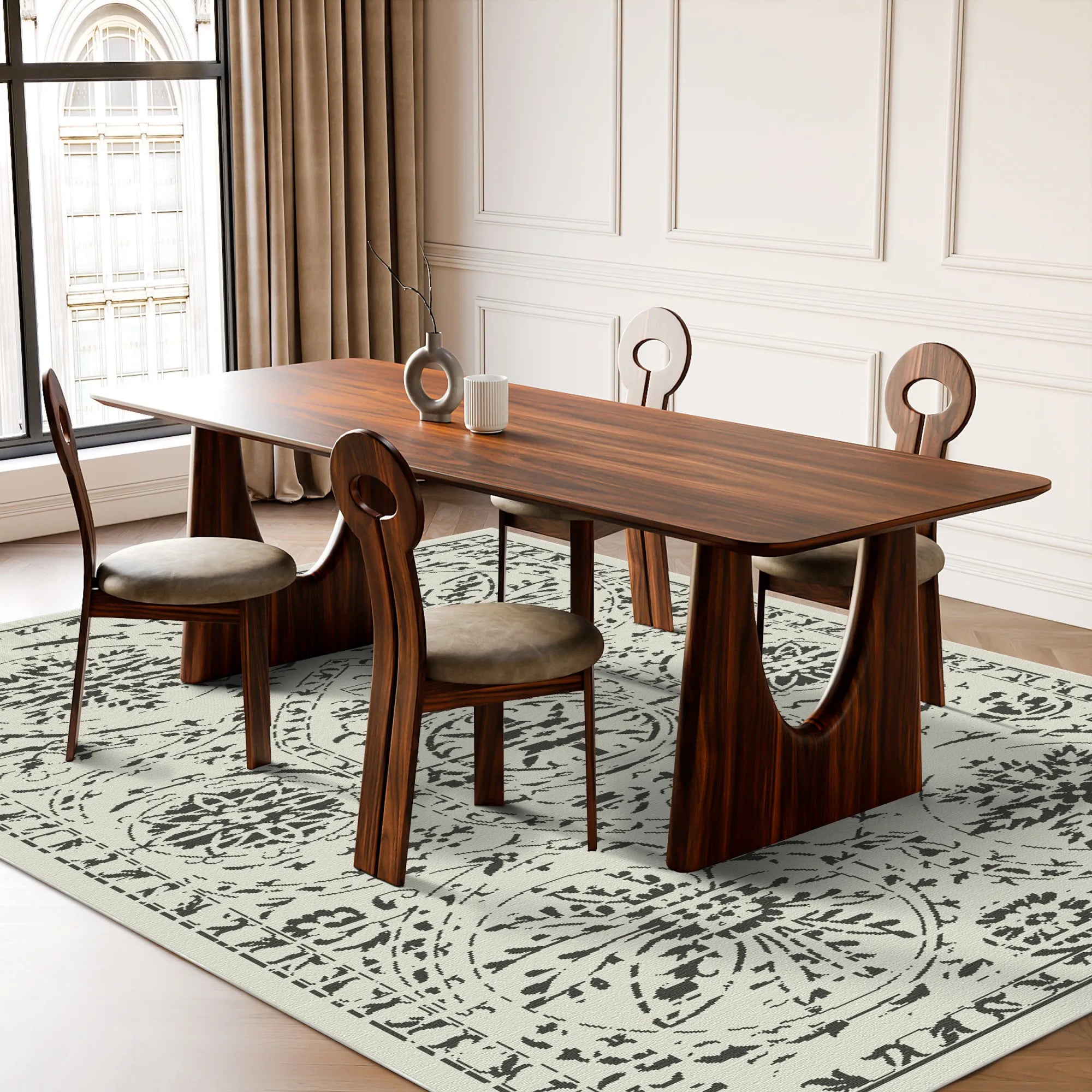 Bukhara Sketch Monochrome Exotischer Teppich