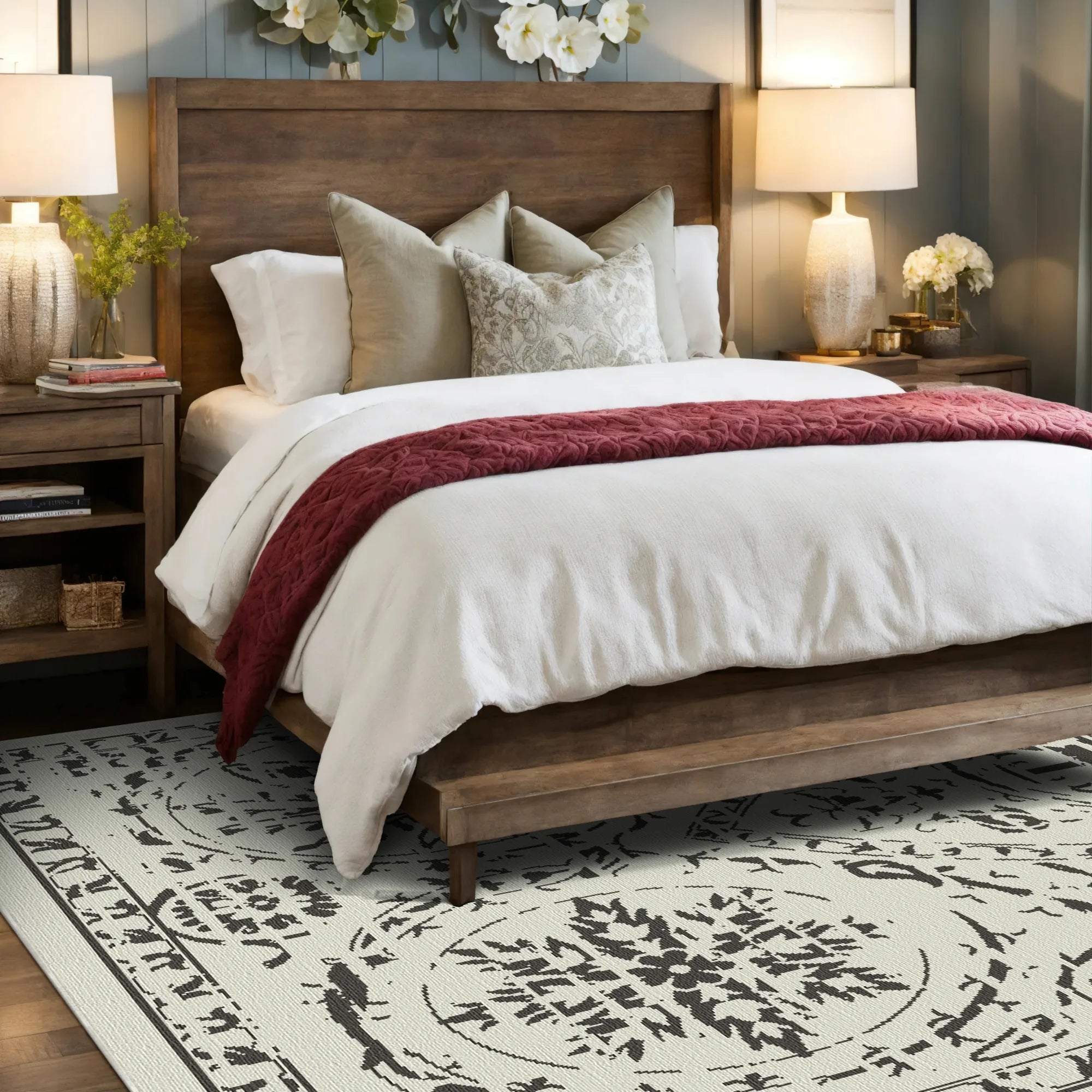 Bukhara Sketch Monochrome Exotischer Teppich