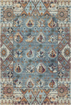 Shirvan Azure Traditioneller Geometrischer Teppich Blau