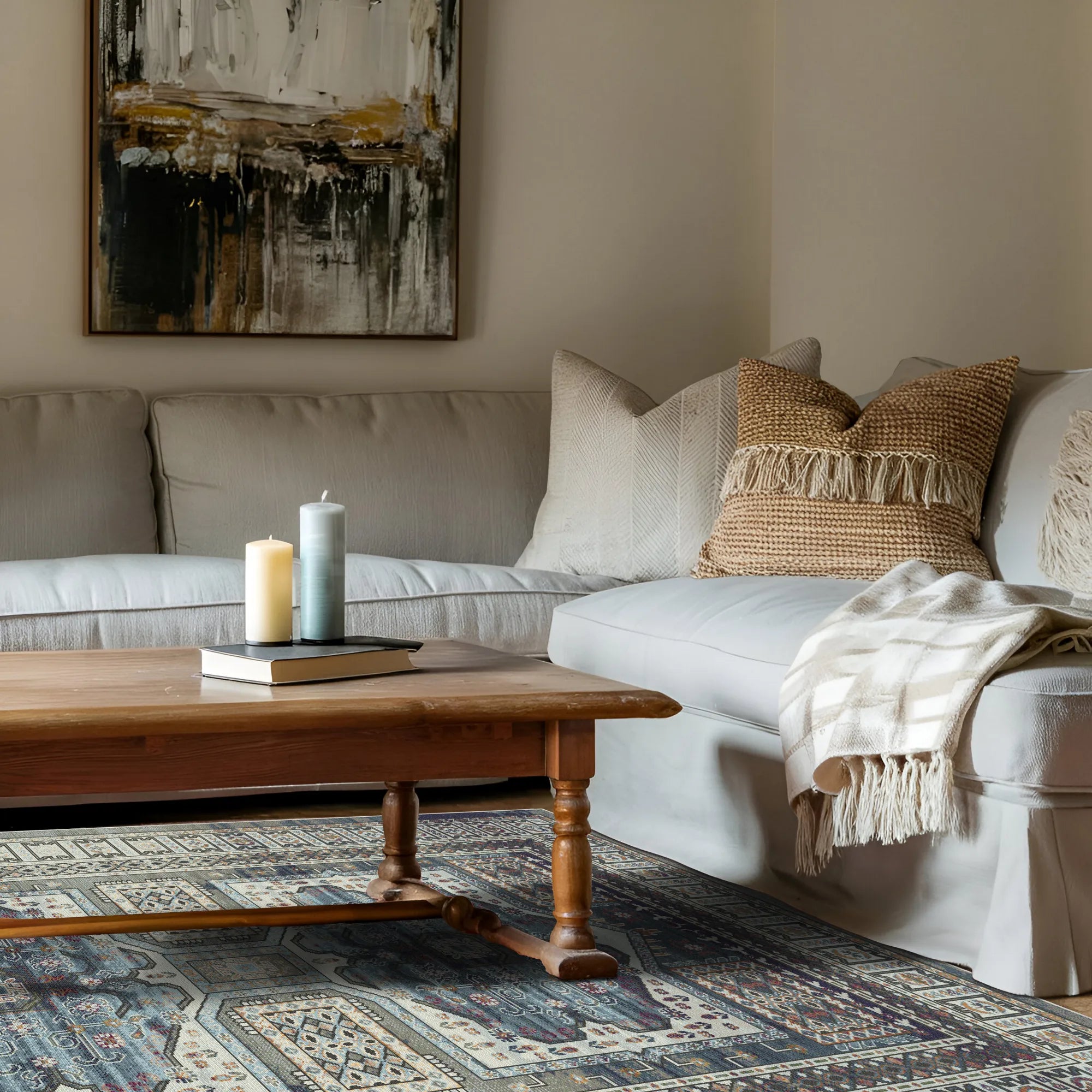 Samarkand Nacht Ethnischer Medaillon Teppich