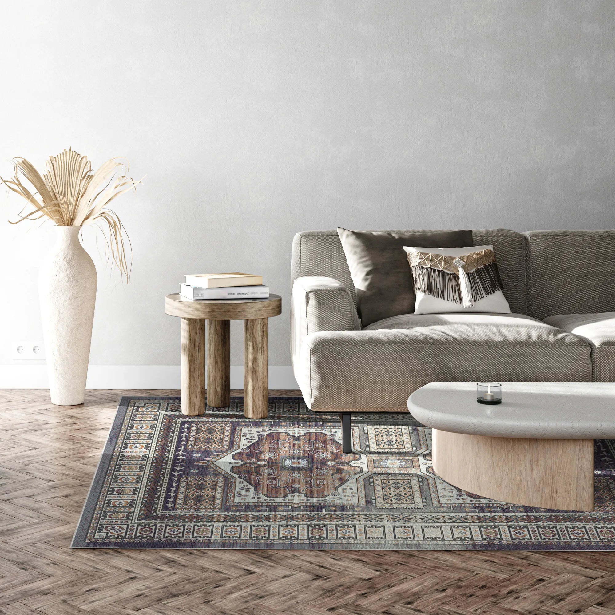 Samarkand Bernstein Ethnischer Medaillon Teppich