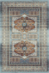 Samarkand Oasis Ethnischer Medaillon Teppich  Azurblau