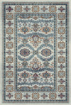 Kashgar Aura Tribal Rosetten Teppich  Azurblau
