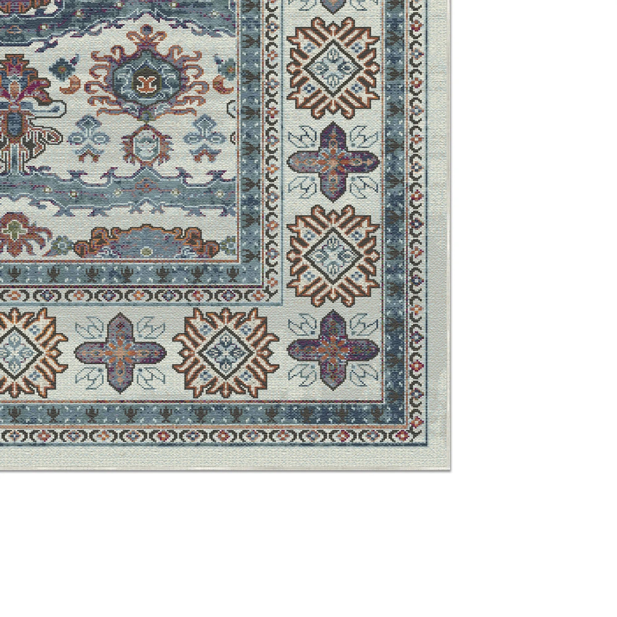 Kashgar Aura Tribal Rosetten Teppich