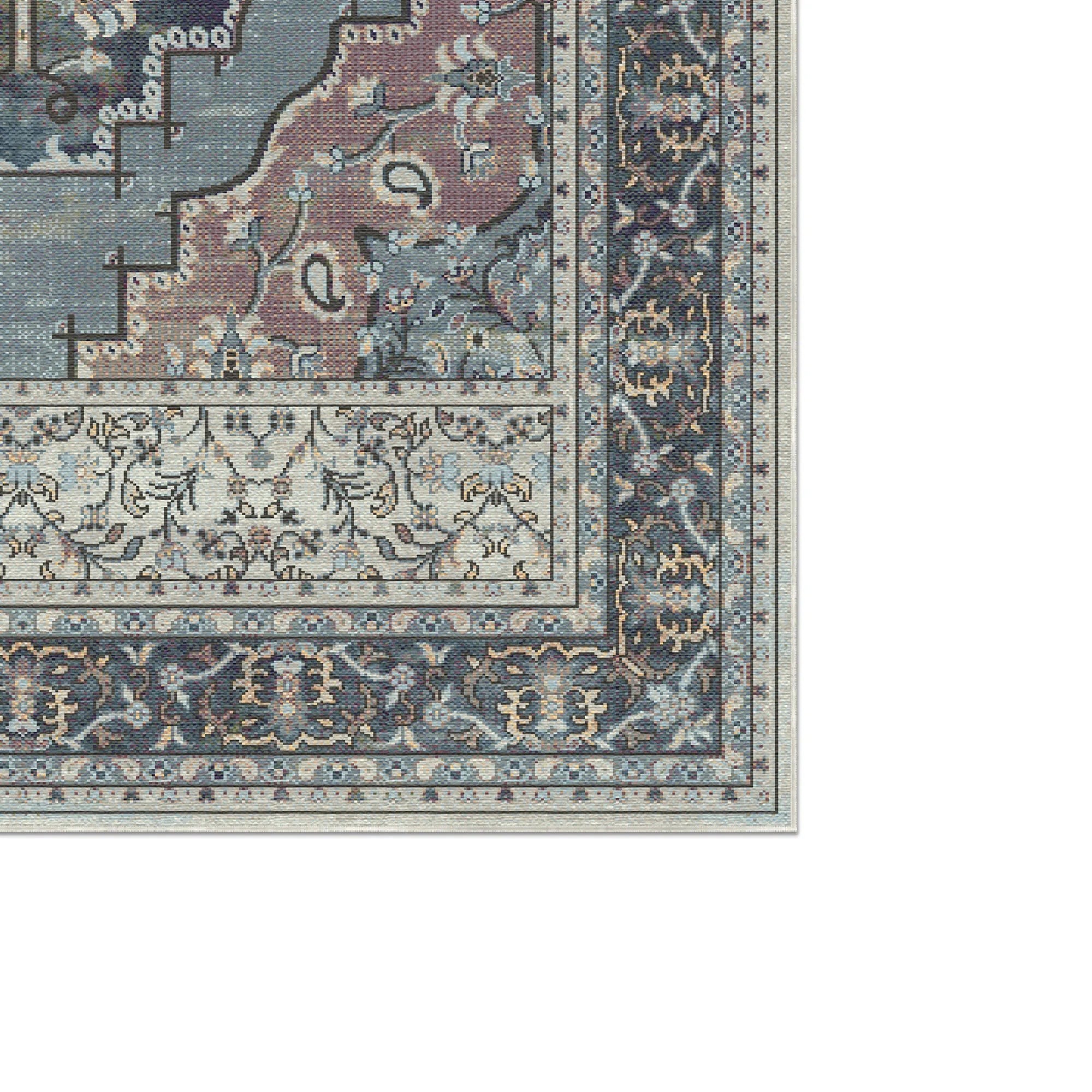 Loom Azure Paisley Floraler Teppich