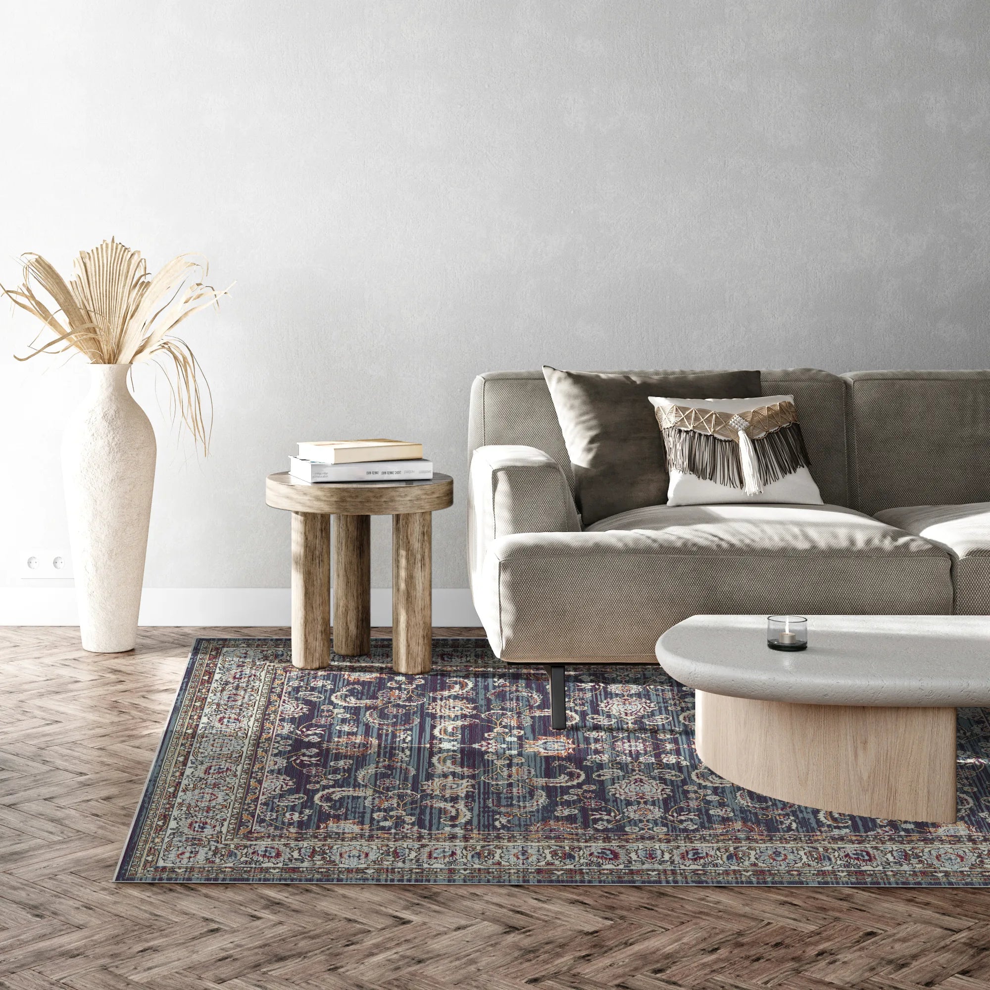 Royal Vine Indigo Floraler Teppich