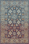 Kaspischer Dämmerungs Geometrischer Stammes-Teppich Indigo