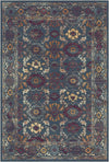 Antiker Indigo Palmetten Blumen-Teppich Indigo