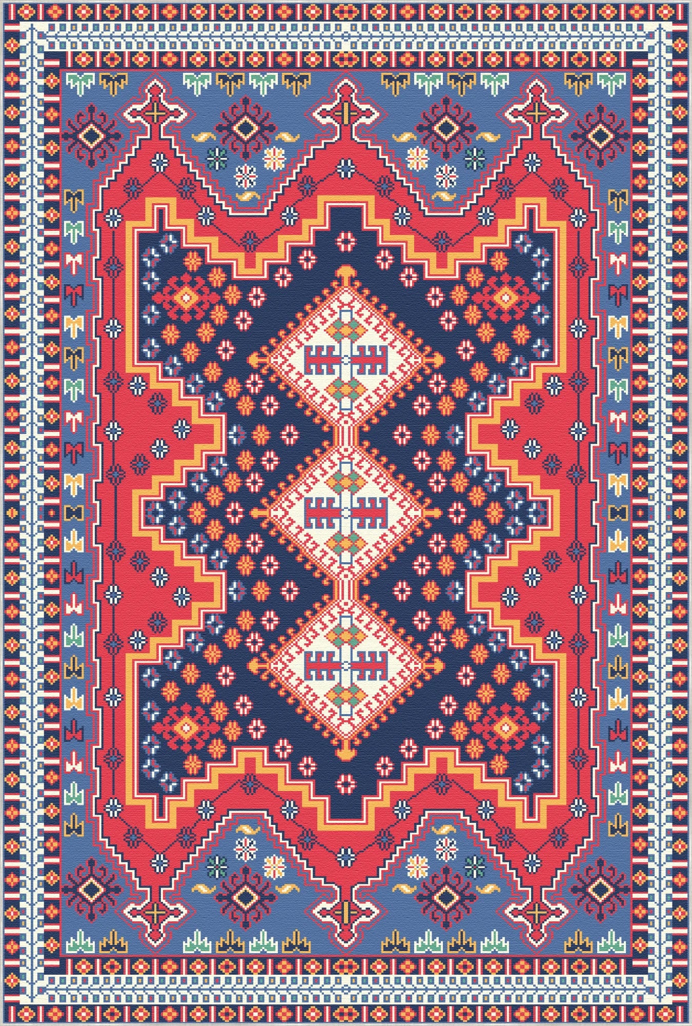 Ararat Vivid Geometric Tribal Teppich