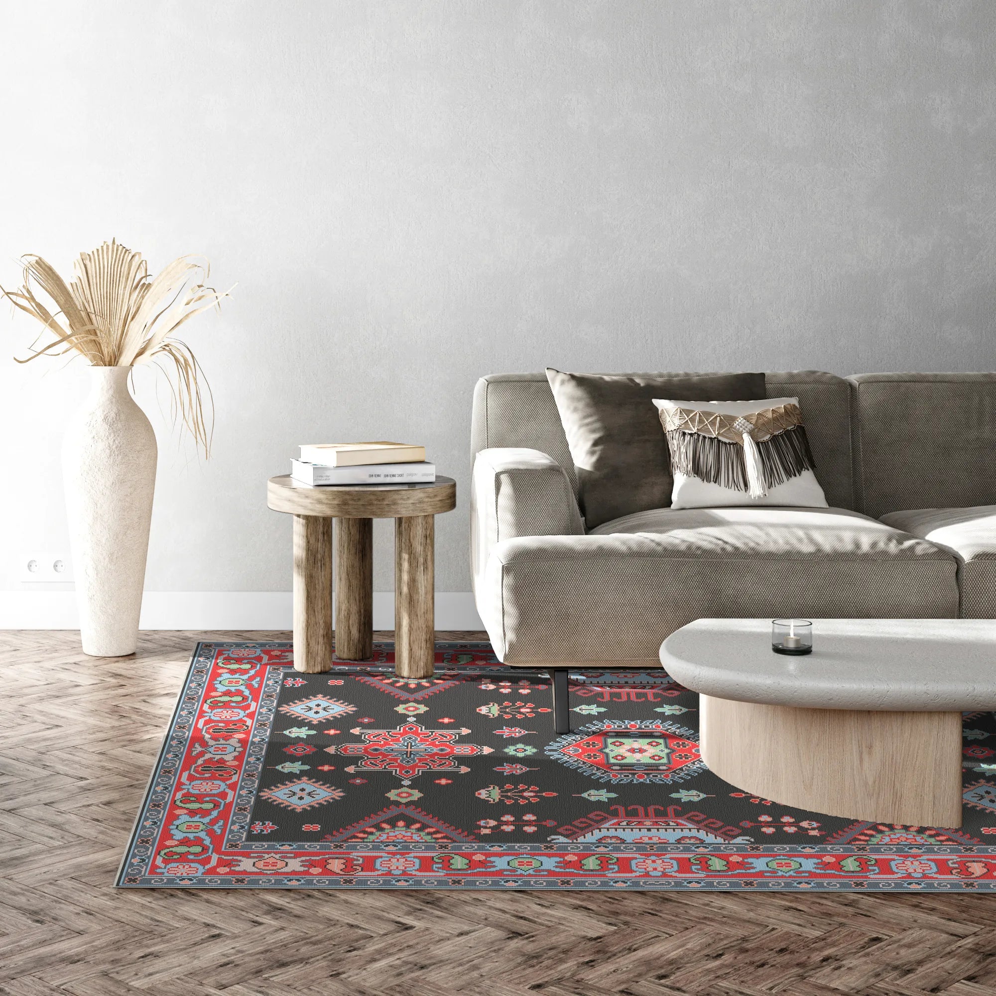 Ararat Obsidian Medaillon Stammes-Teppich