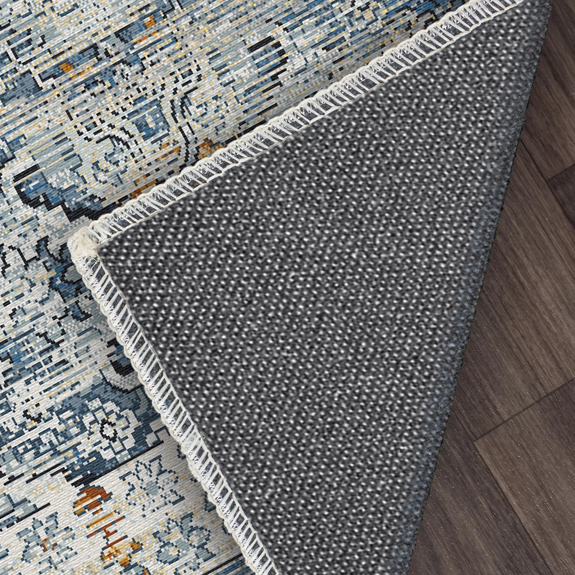 Antiker Indigoblauer Serapi Gitterteppich