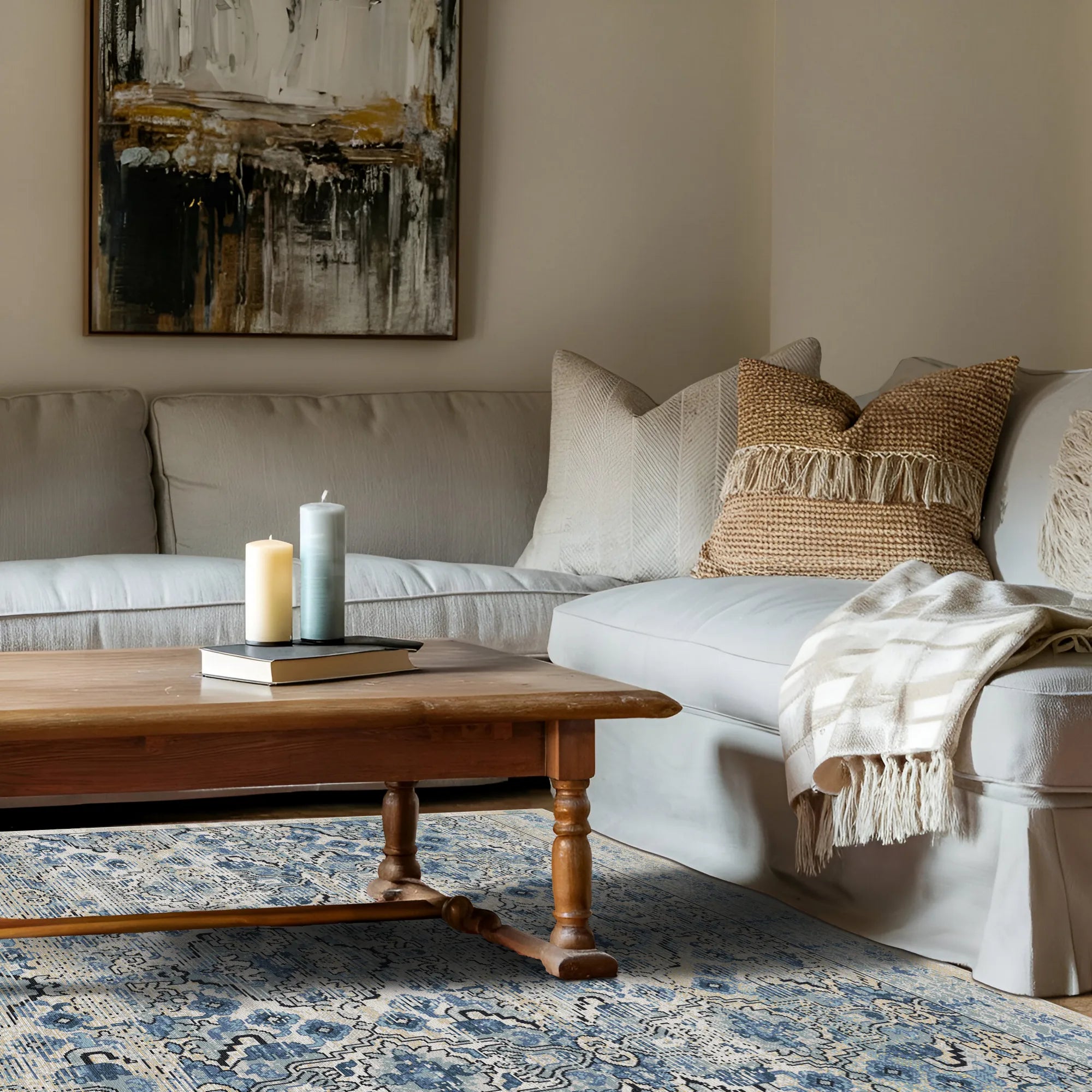 Vintage Serapi Heritage Teppich in Schiefer