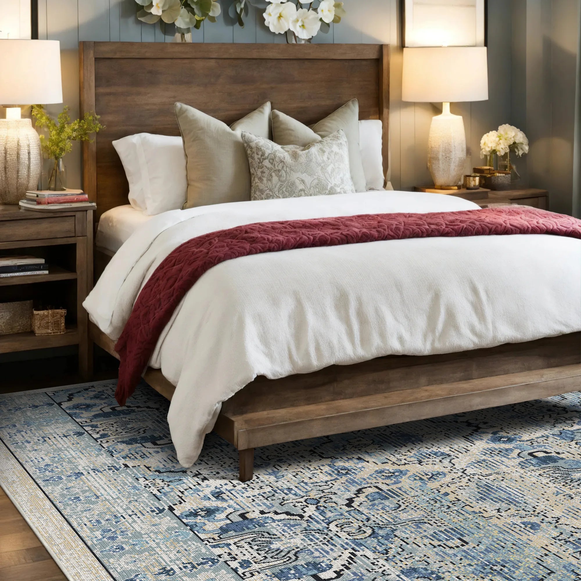 Vintage Serapi Heritage Teppich in Schiefer