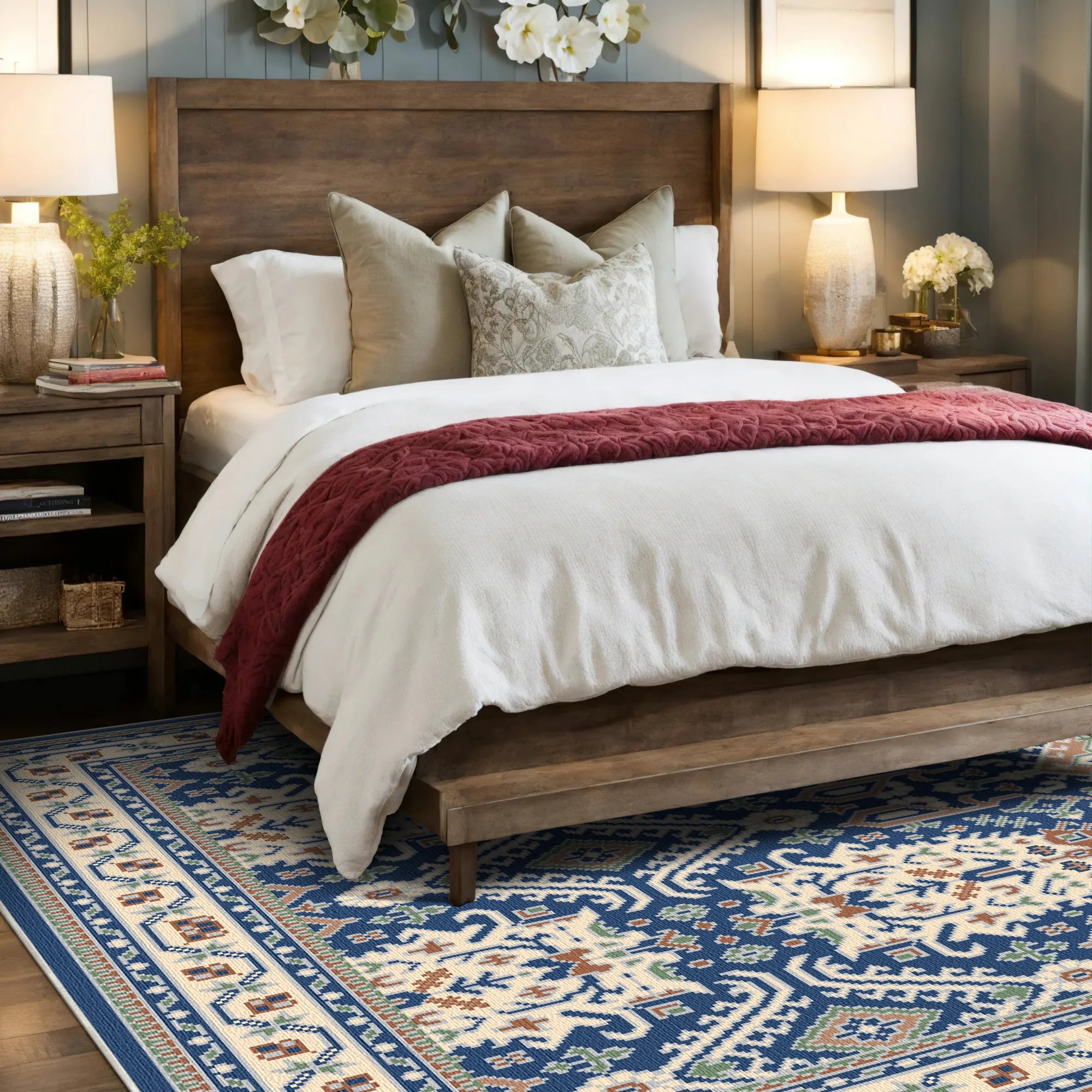 Ararat Azure Shield Geometrischer Teppich