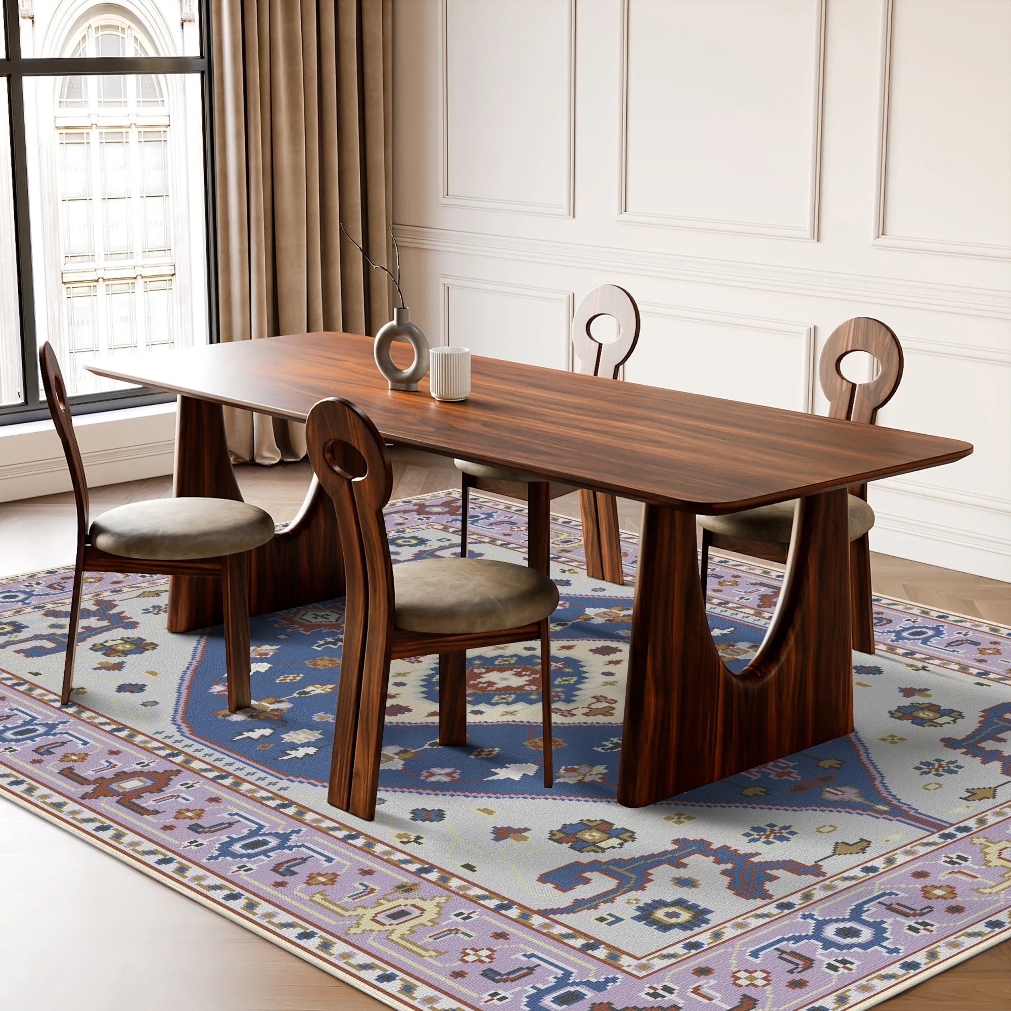 Astraea Crimson Tribal Waschbarer Teppich