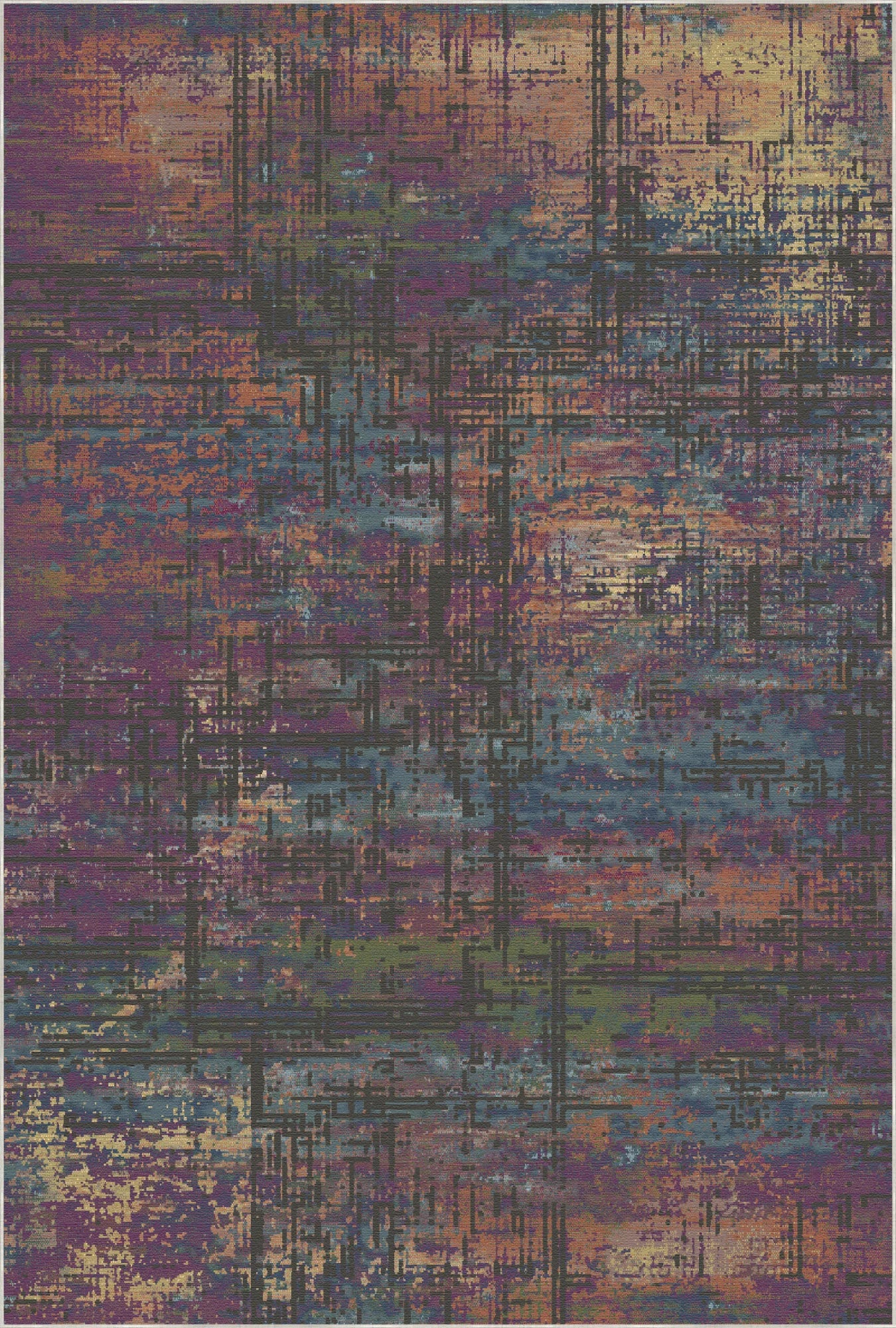 Mystic Plum Abstract Glitch Teppich