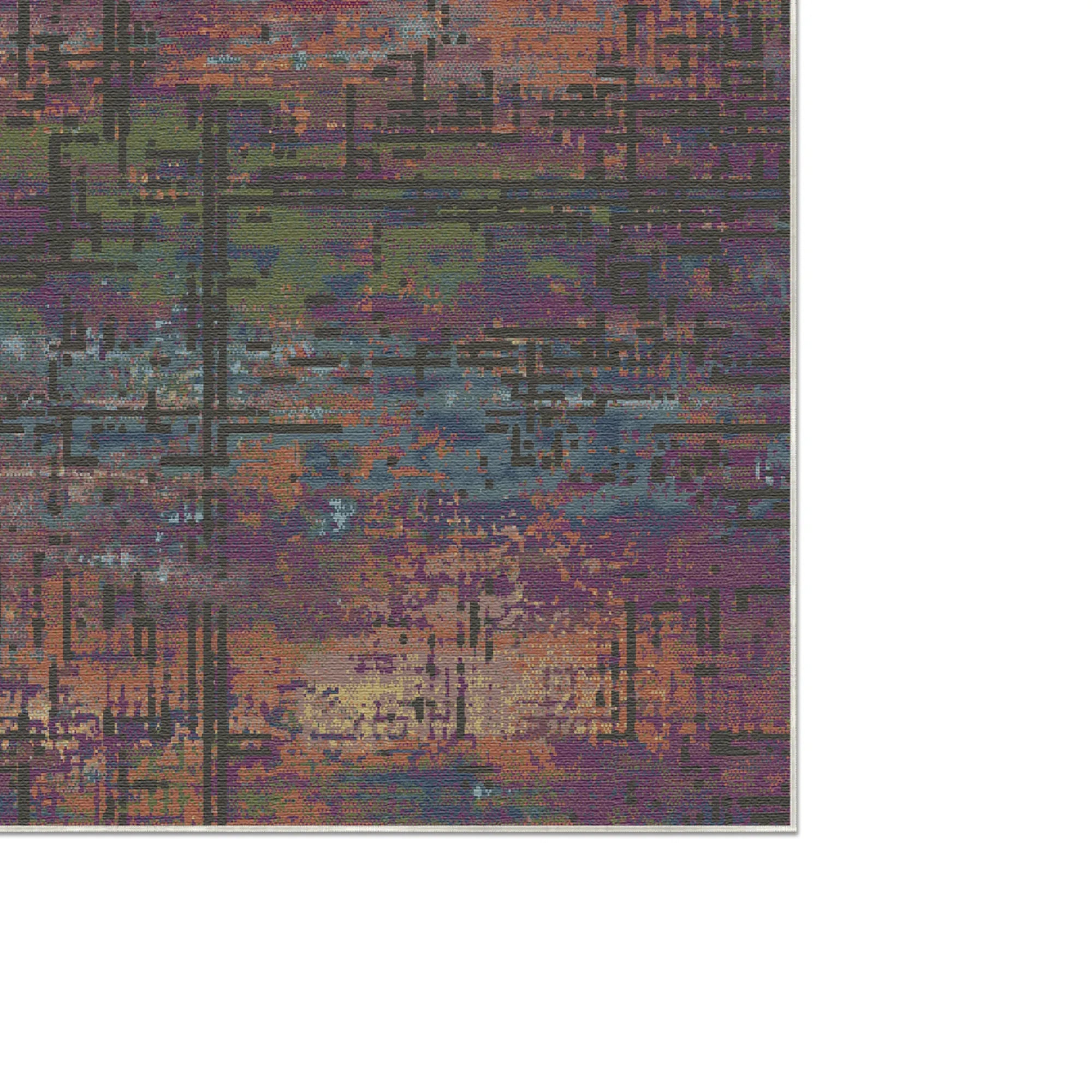 Mystic Plum Abstract Glitch Teppich