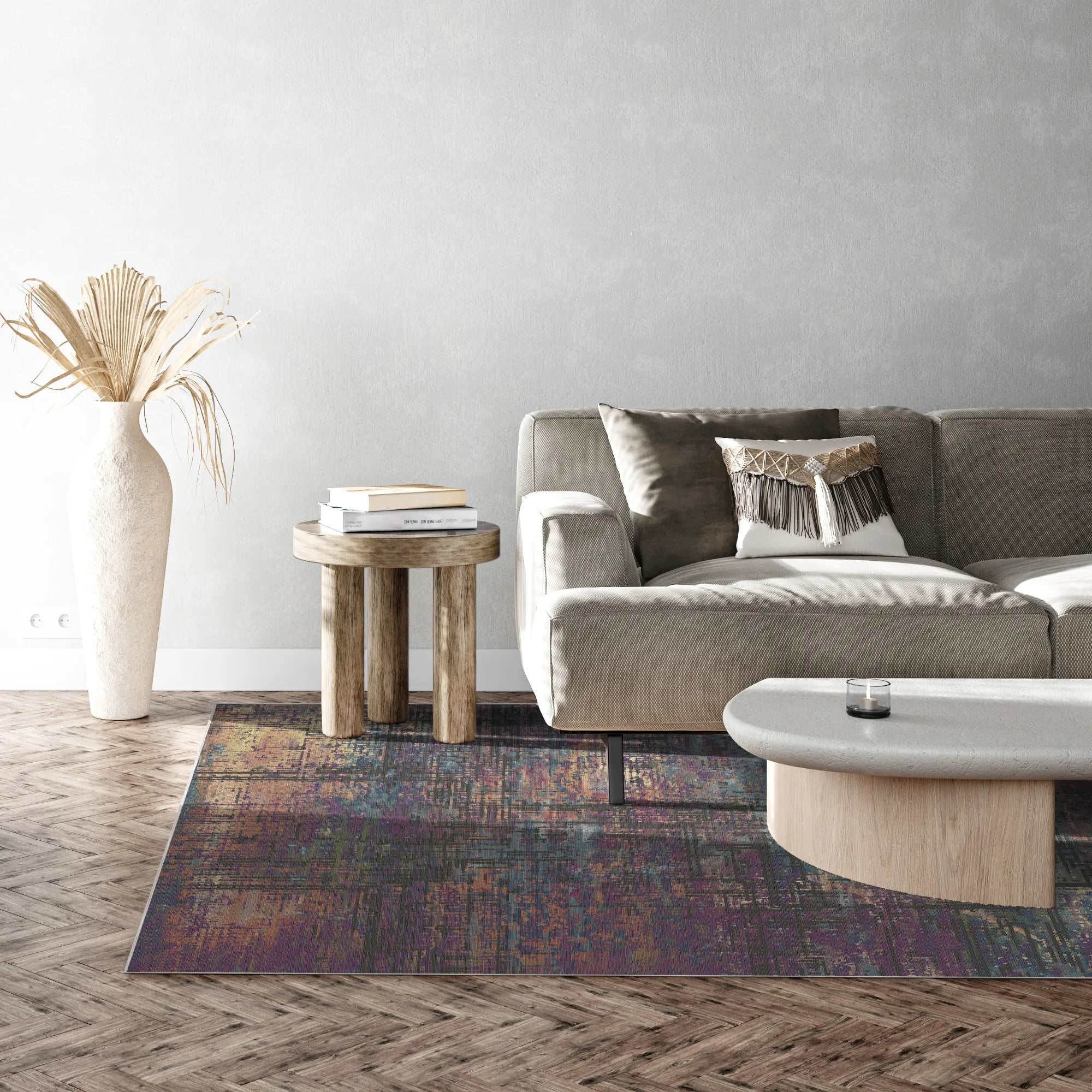 Mystic Plum Abstract Glitch Teppich