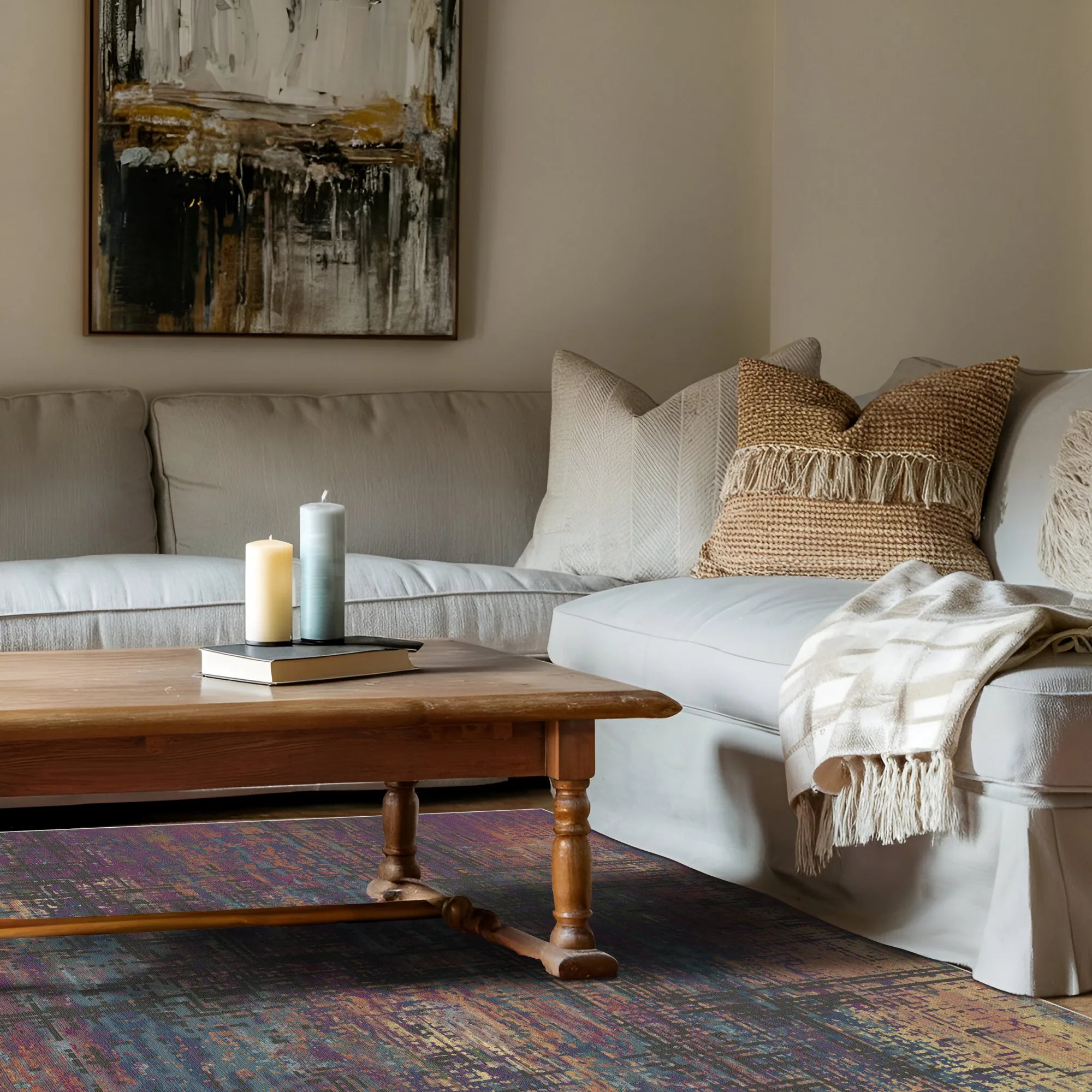 Mystic Plum Abstract Glitch Teppich