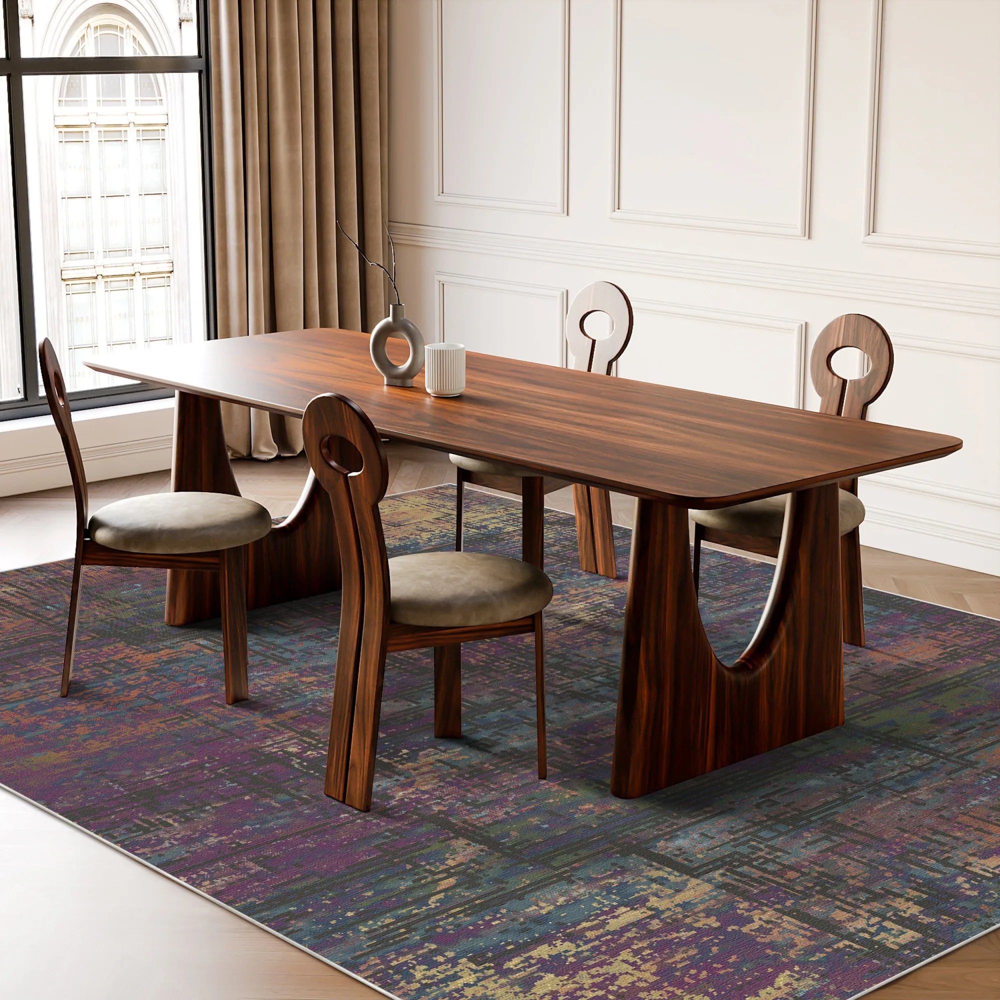 Mystic Plum Abstract Glitch Teppich