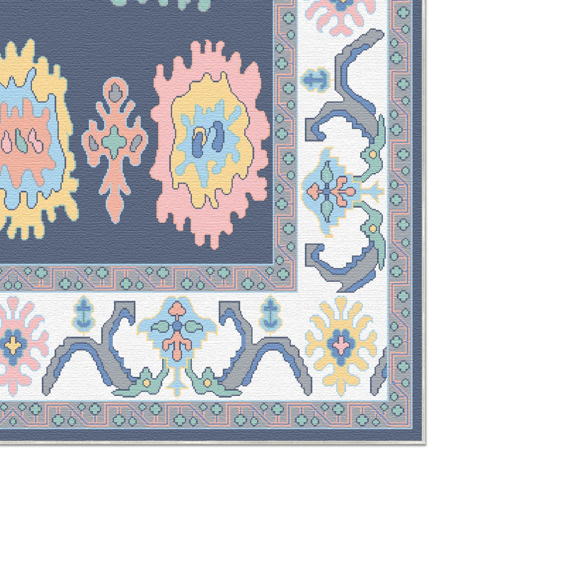 Aura Indigo Pop Geometrischer Teppich