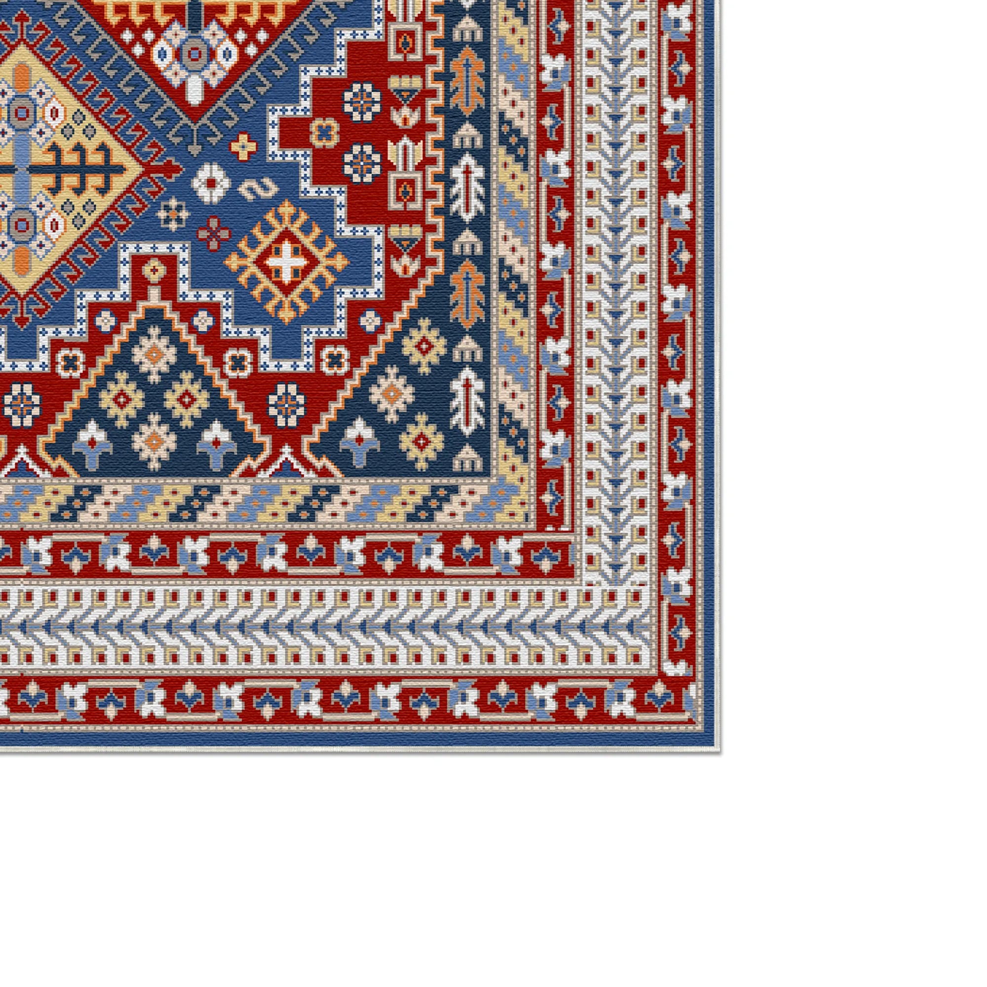Lyra Karmesin Schild Geometrischer Teppich