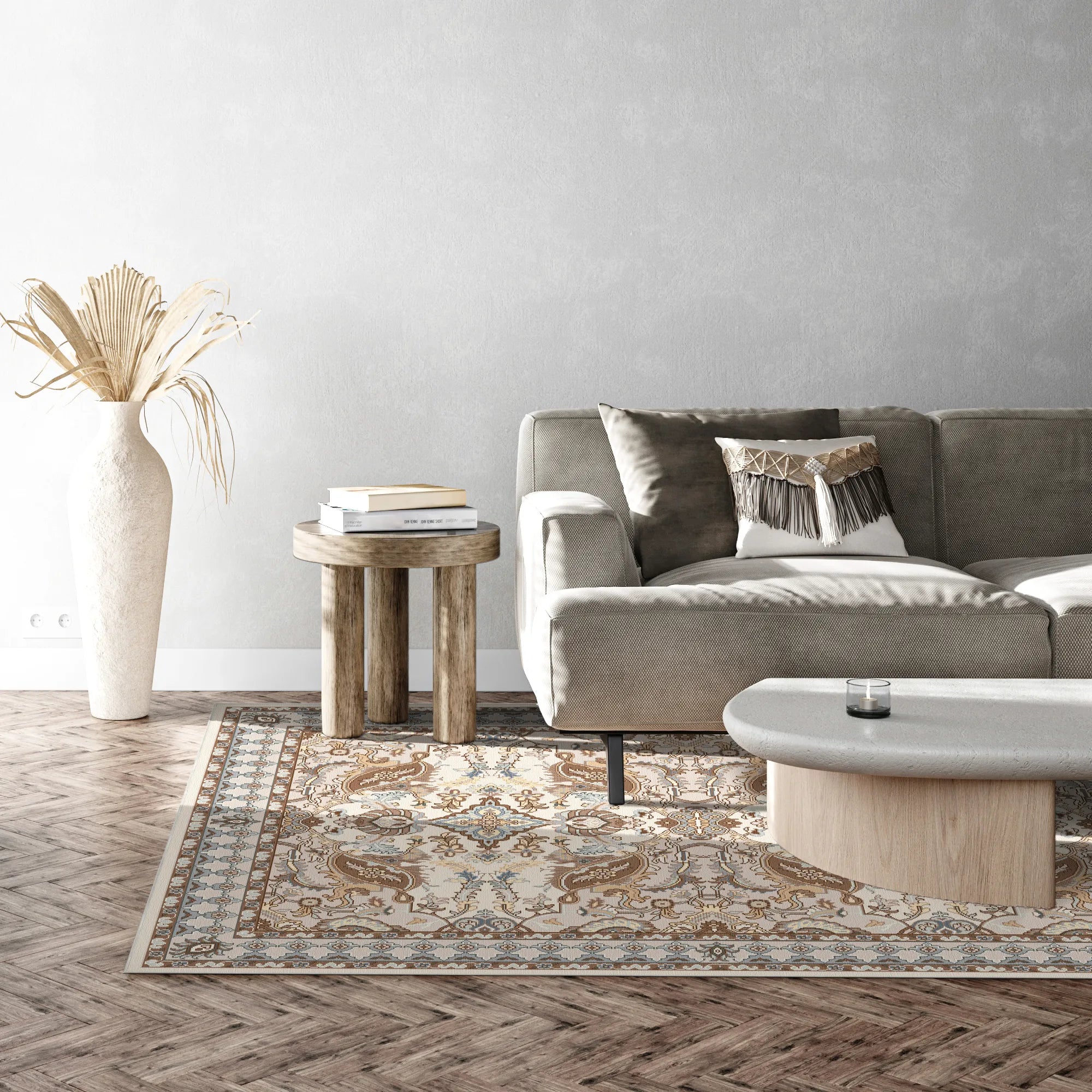 Thalia Creme Palmetten Klassischer Teppich