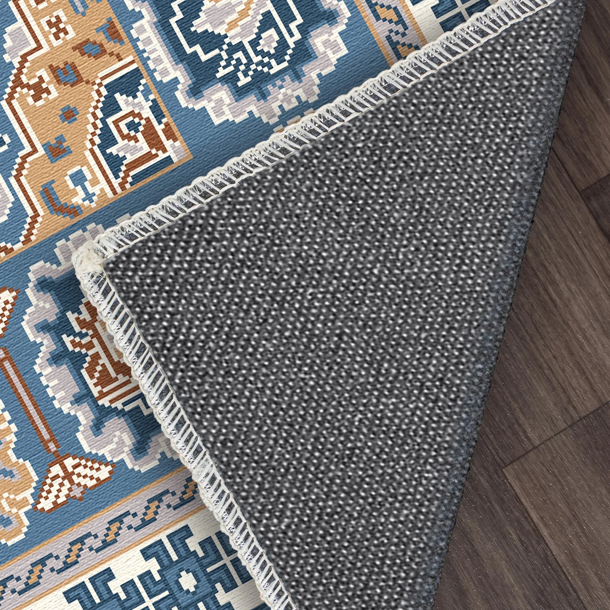 Solas Azur Gitter Geometrischer Teppich