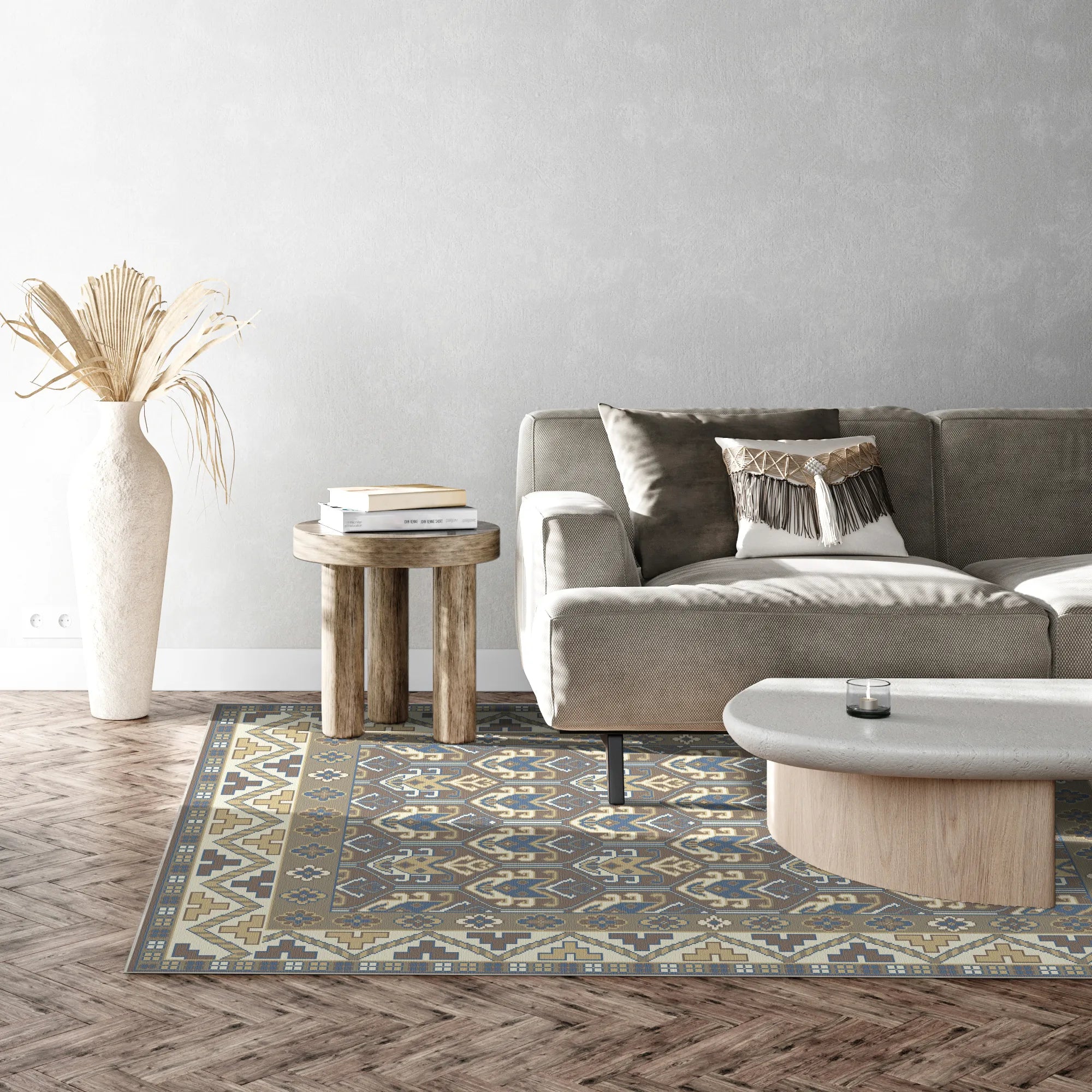 Valerius Schiefer Chevron Stammes-Teppich