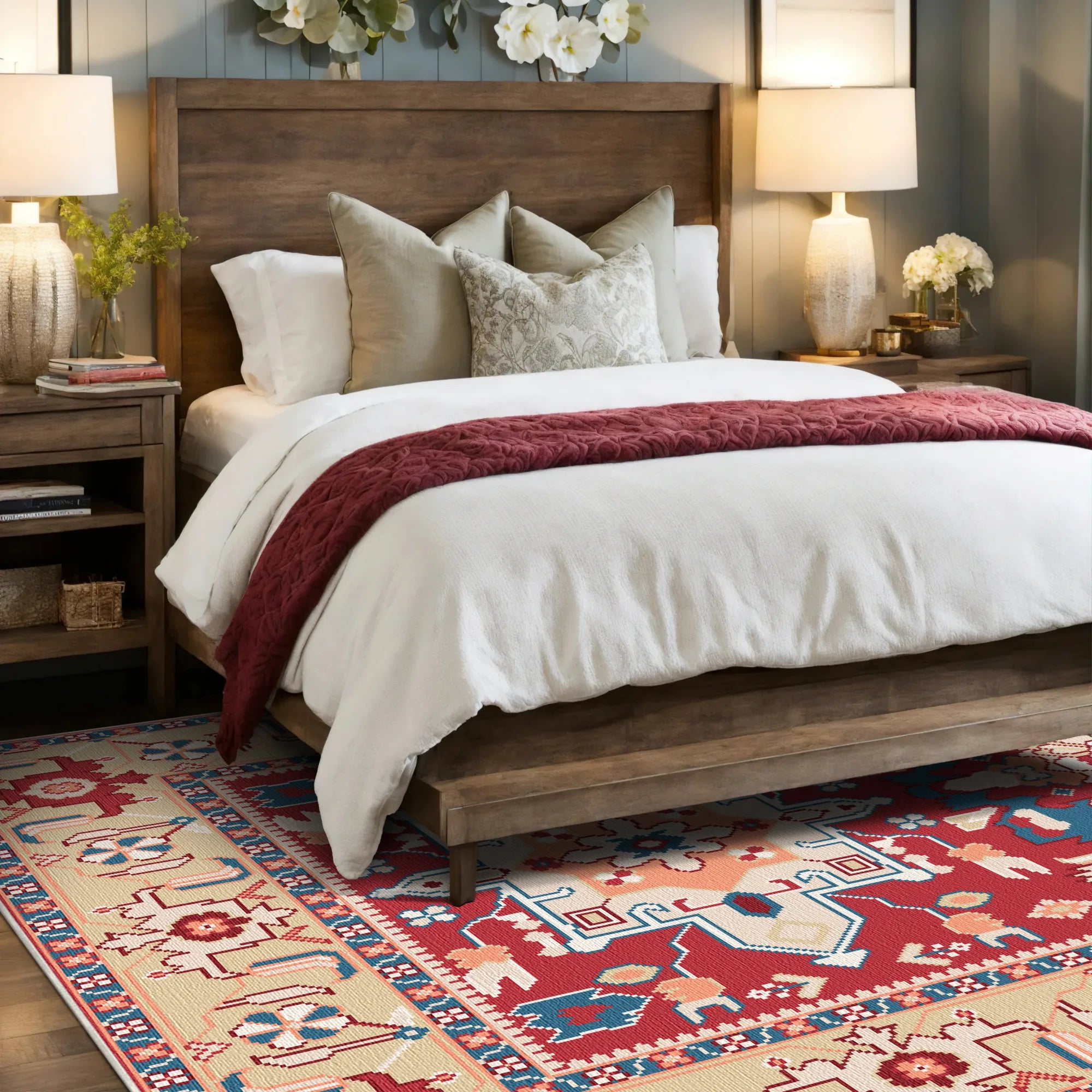 Azure Tribal Medaillon Teppich von Nereus