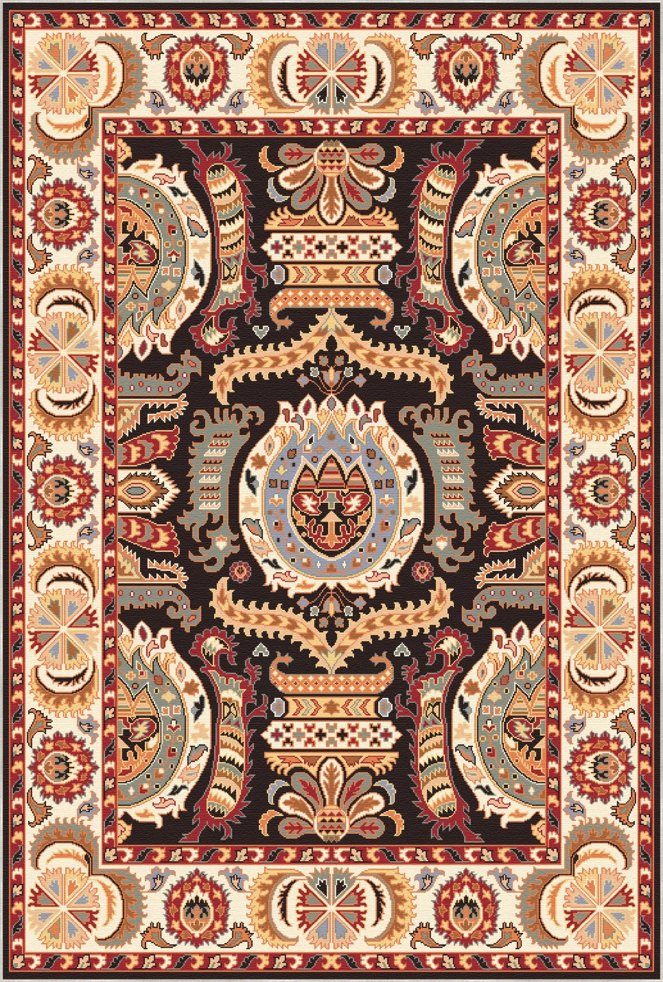 Selene Obsidian Totem Waschbarer Teppich