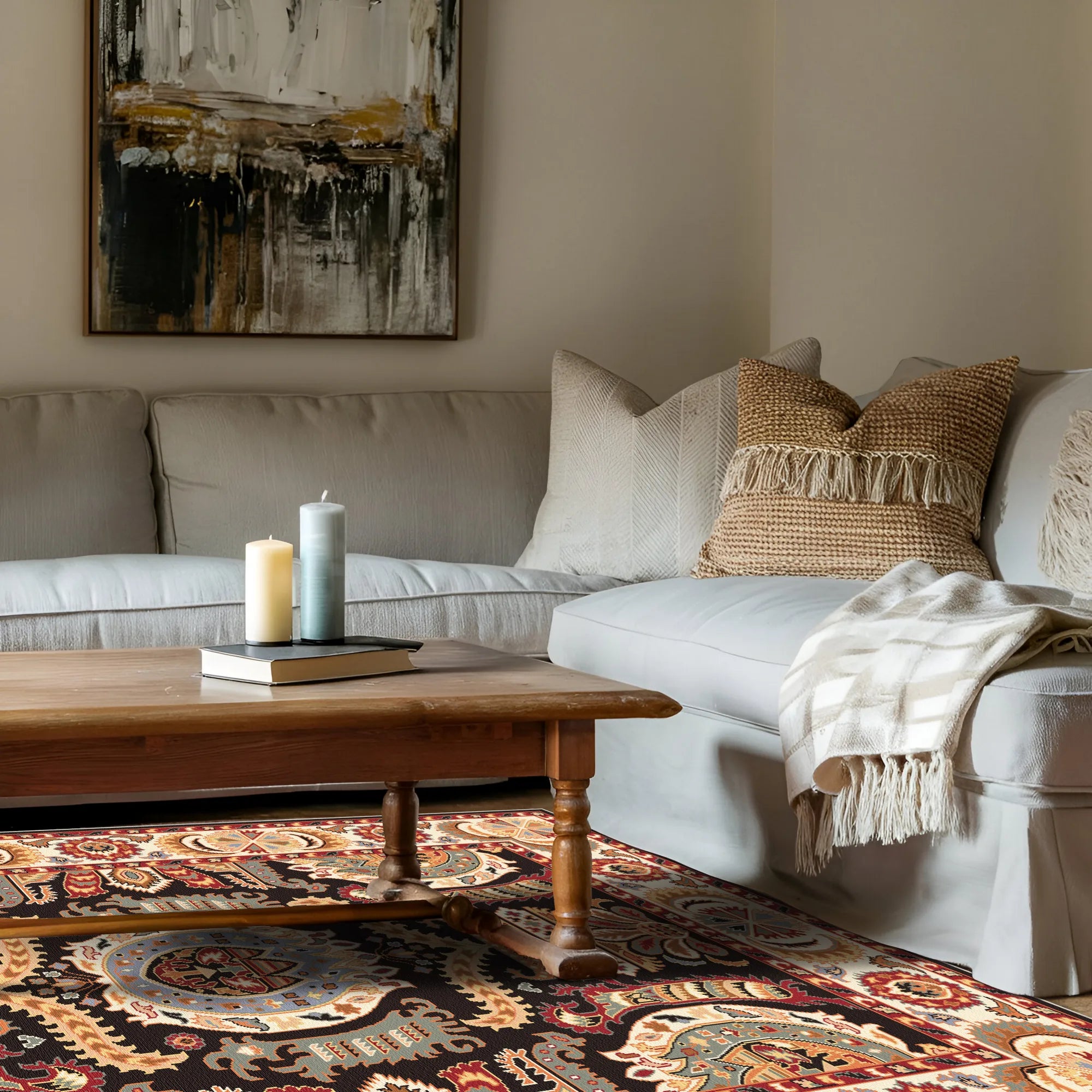 Selene Obsidian Totem Waschbarer Teppich