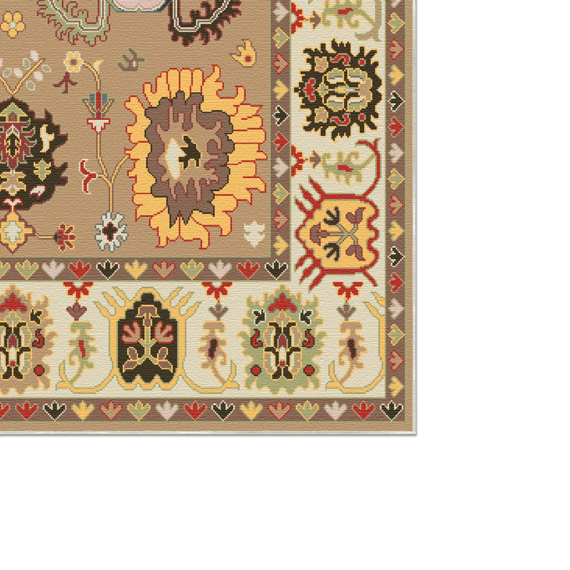 Vesta Ocker Totem Stammes-Teppich