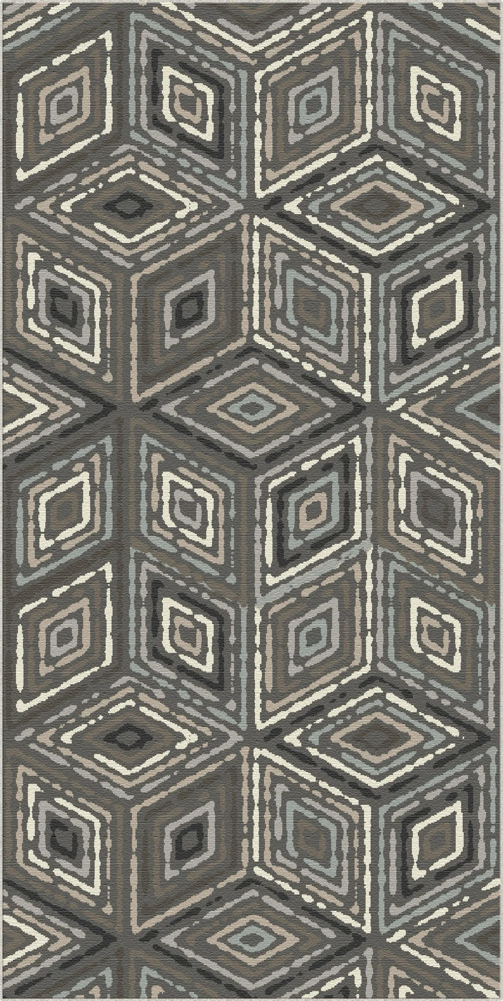 Urbaner Grauer Tribal Diamant Teppich