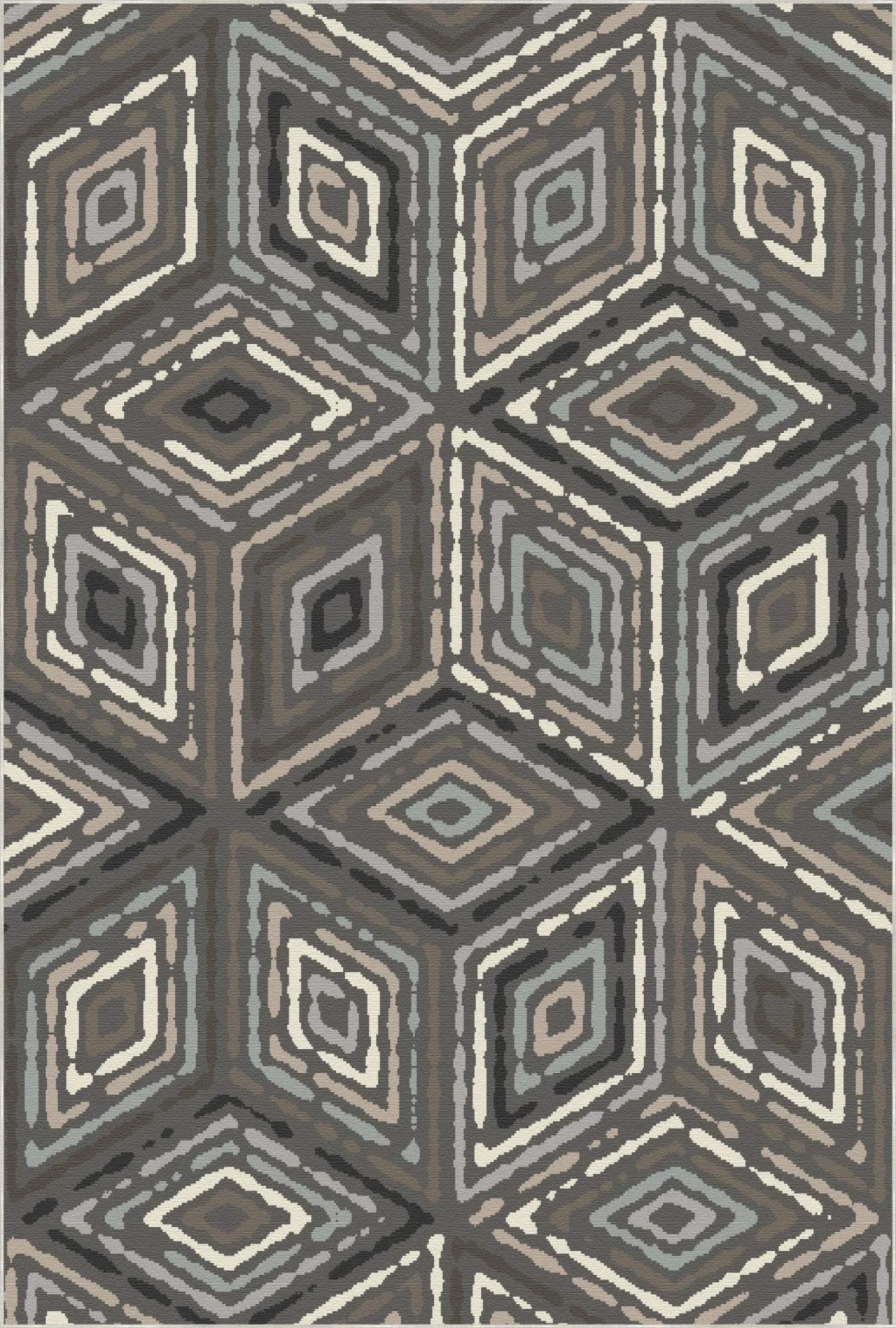 Urban Grey Tribal Diamond Teppich