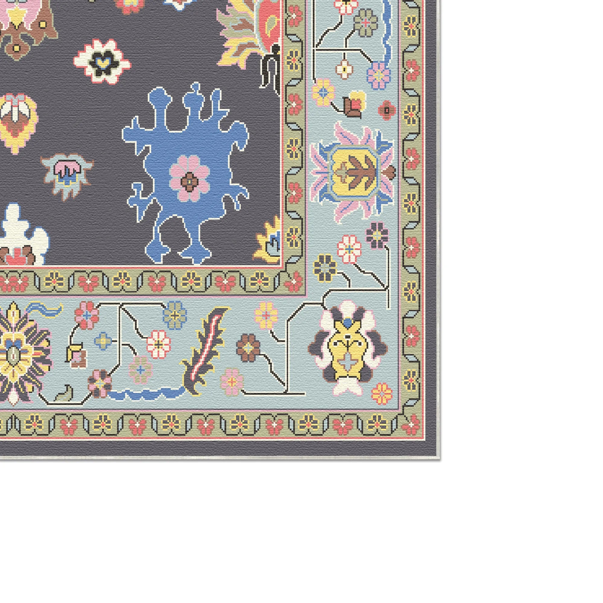 Lyra Midnight Abstrakter Blumenteppich