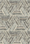 Moderner Linearer Geometrischer Dreieck Teppich Taupe
