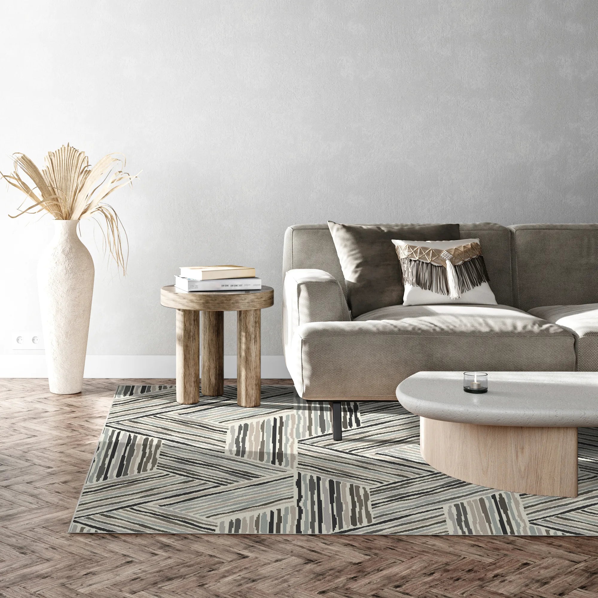 Moderner Linearer Geometrischer Dreiecksteppich