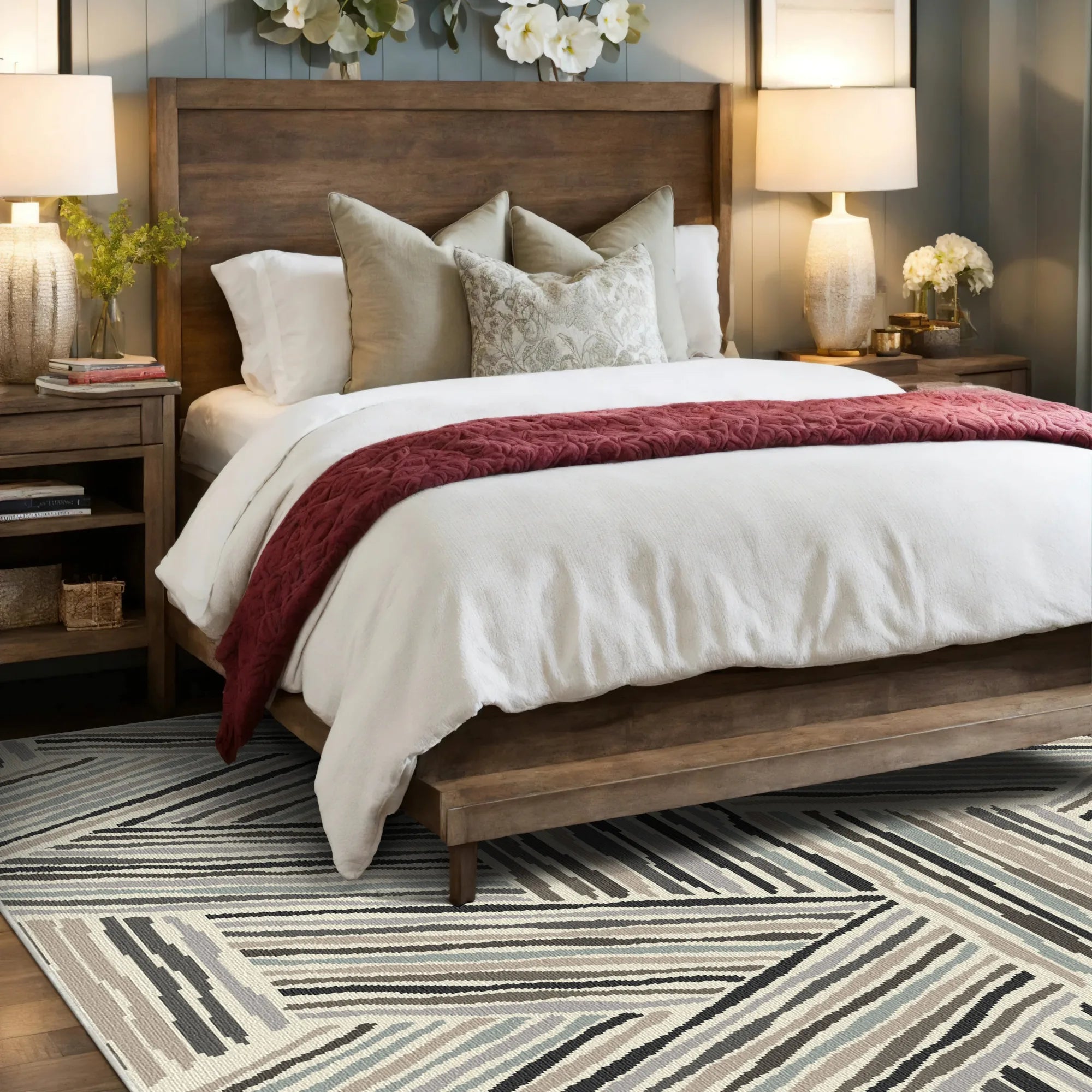 Moderner Linearer Geometrischer Dreiecksteppich