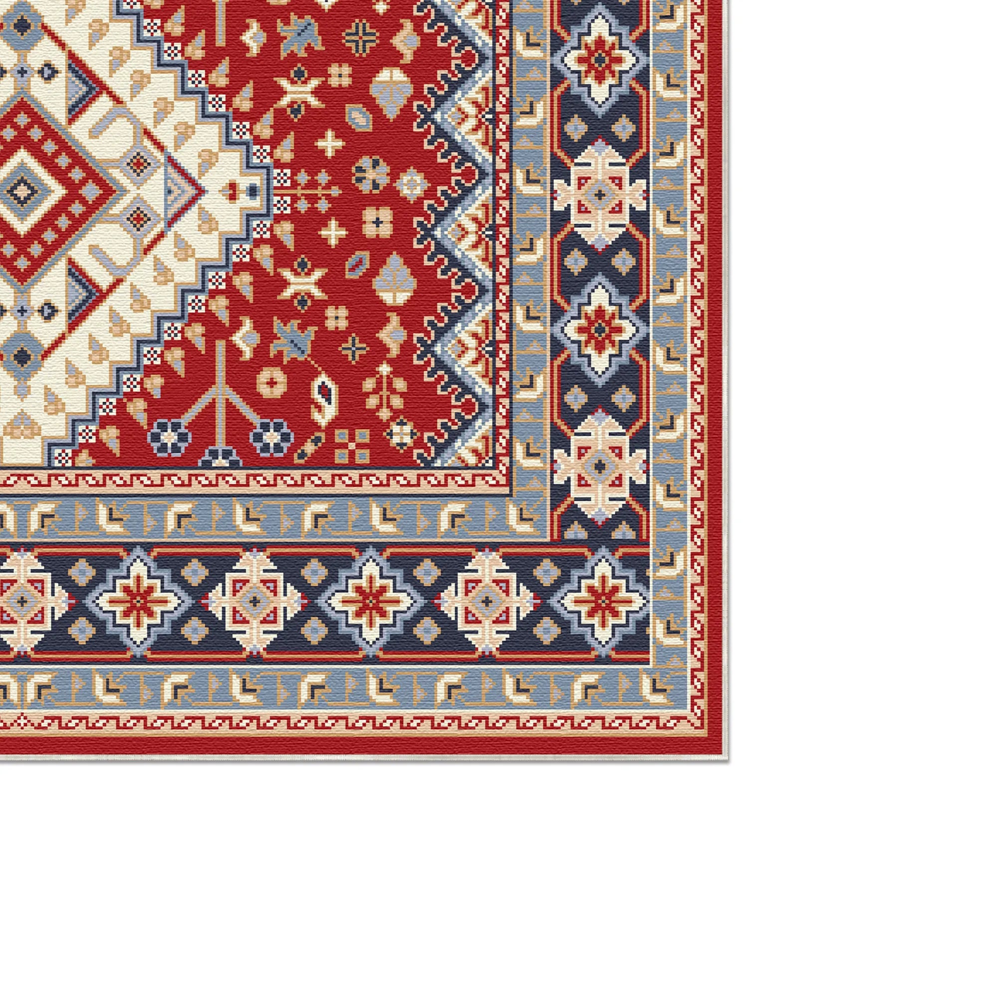 Kaya Karmesin-Diamant Stammes-Teppich