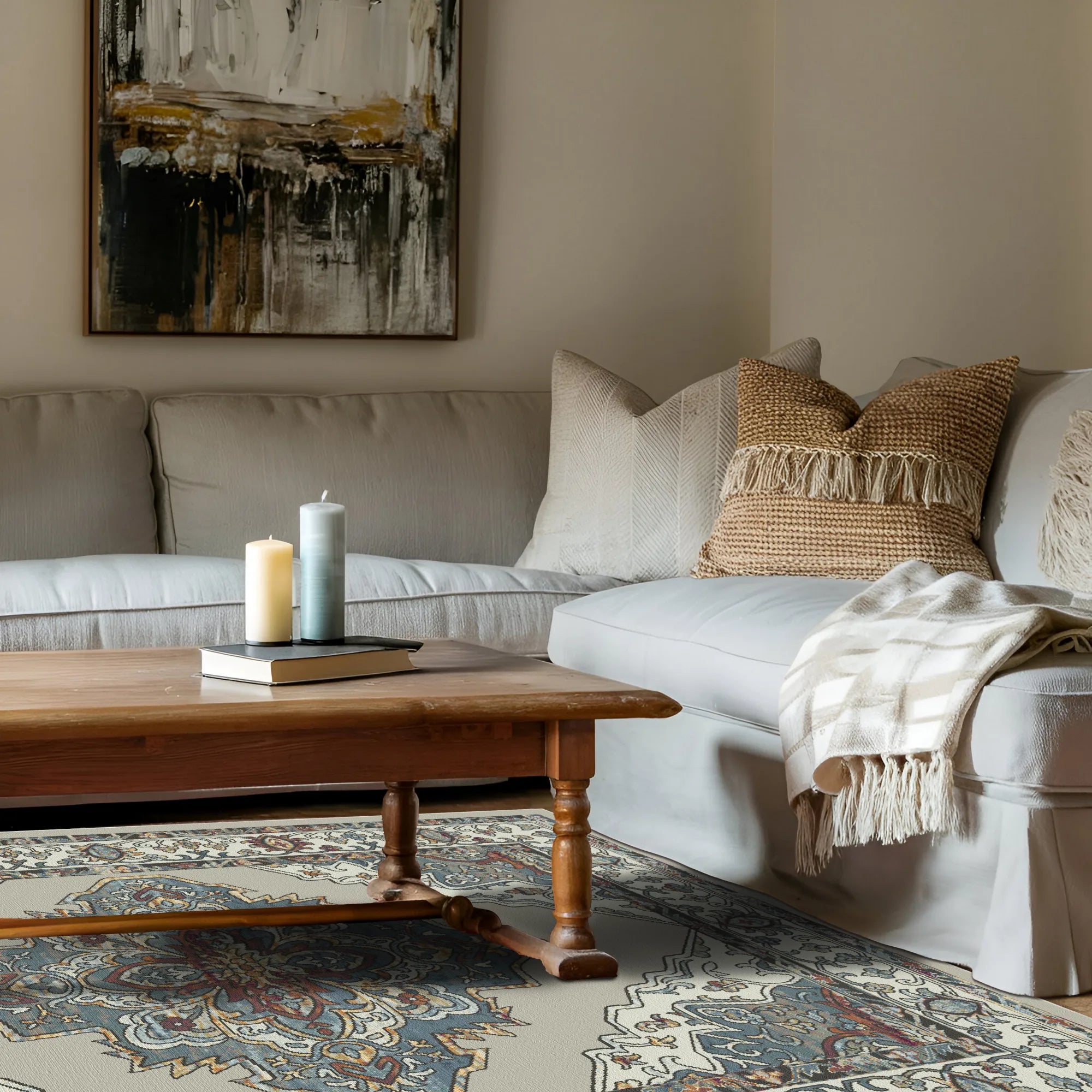 Silver Oasis Medallion Heritage Teppich