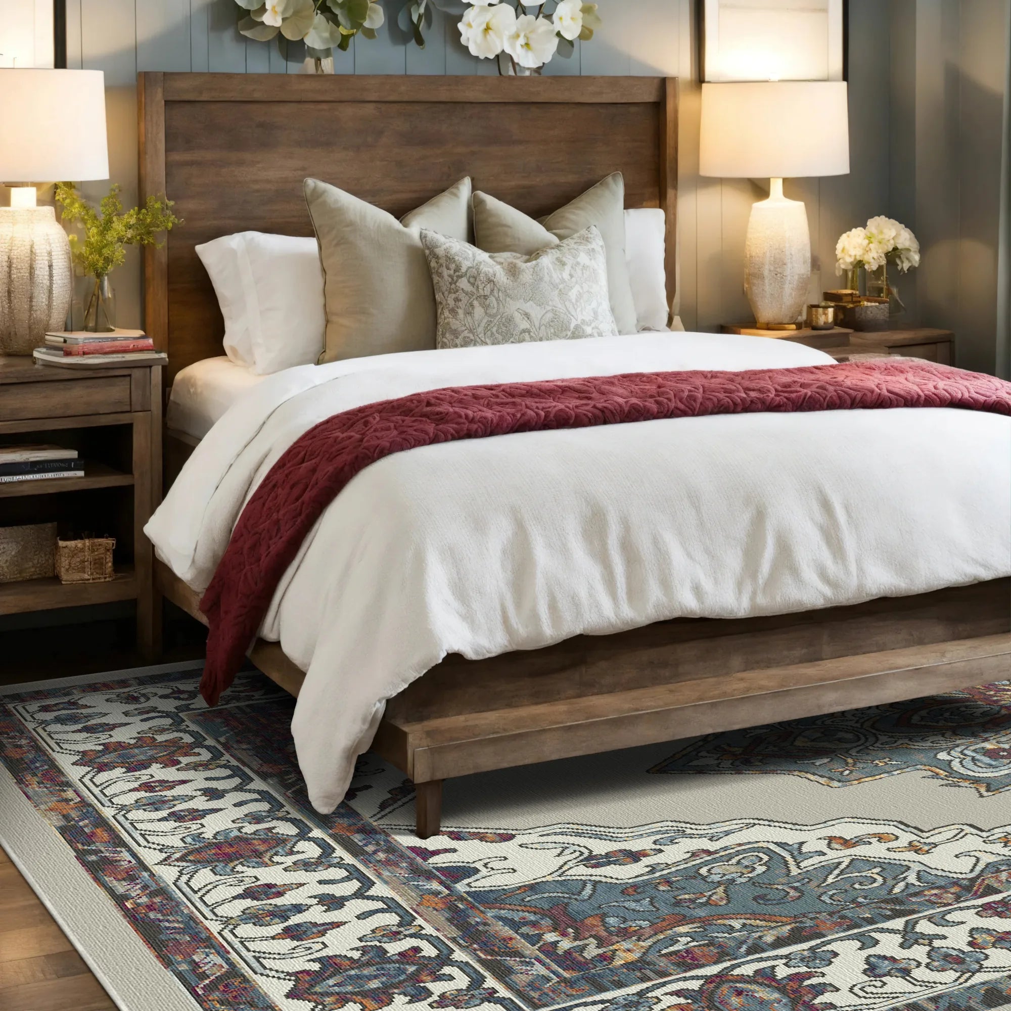 Silver Oasis Medallion Heritage Teppich