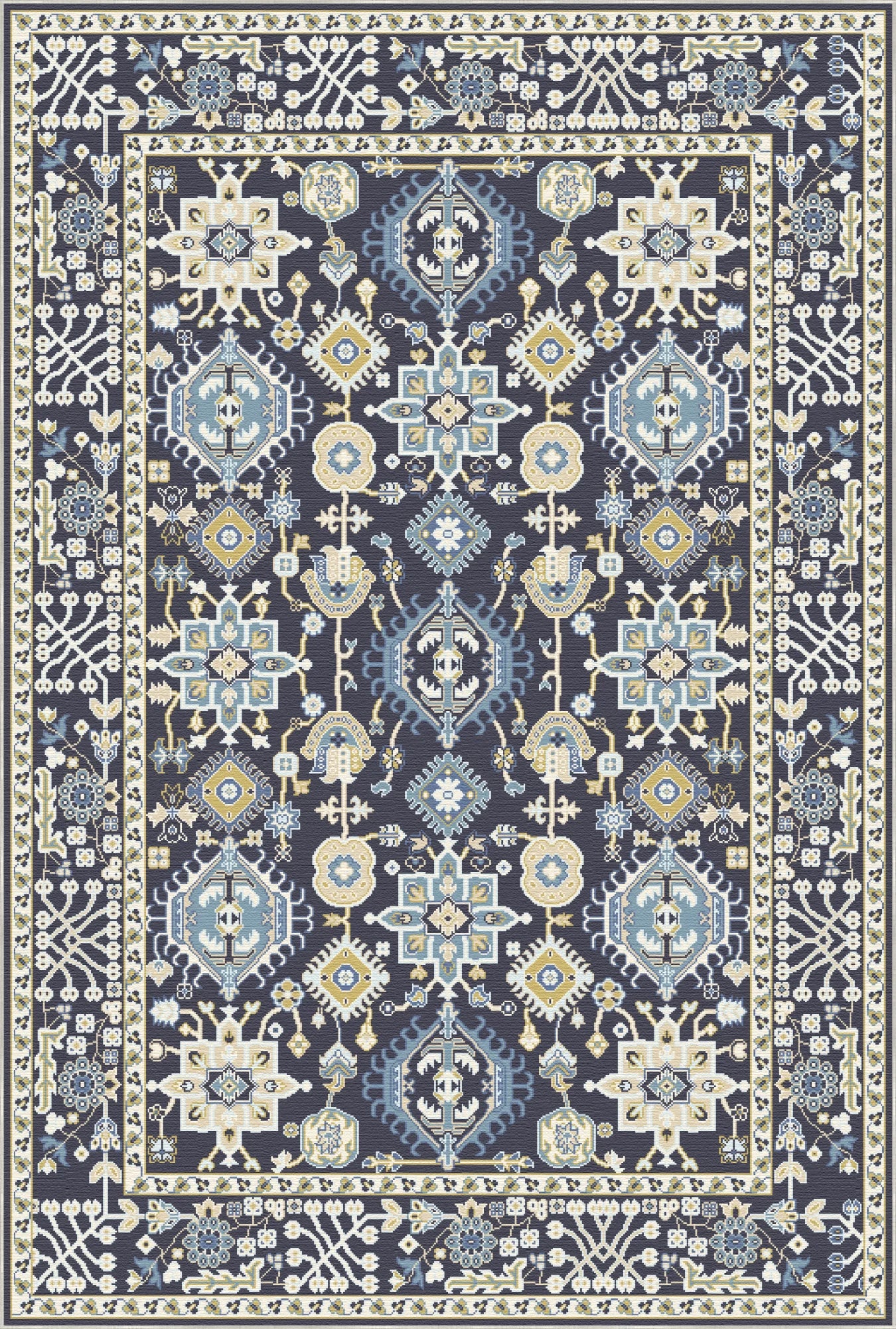 Vortex Obsidian Zenith Geometrischer Teppich