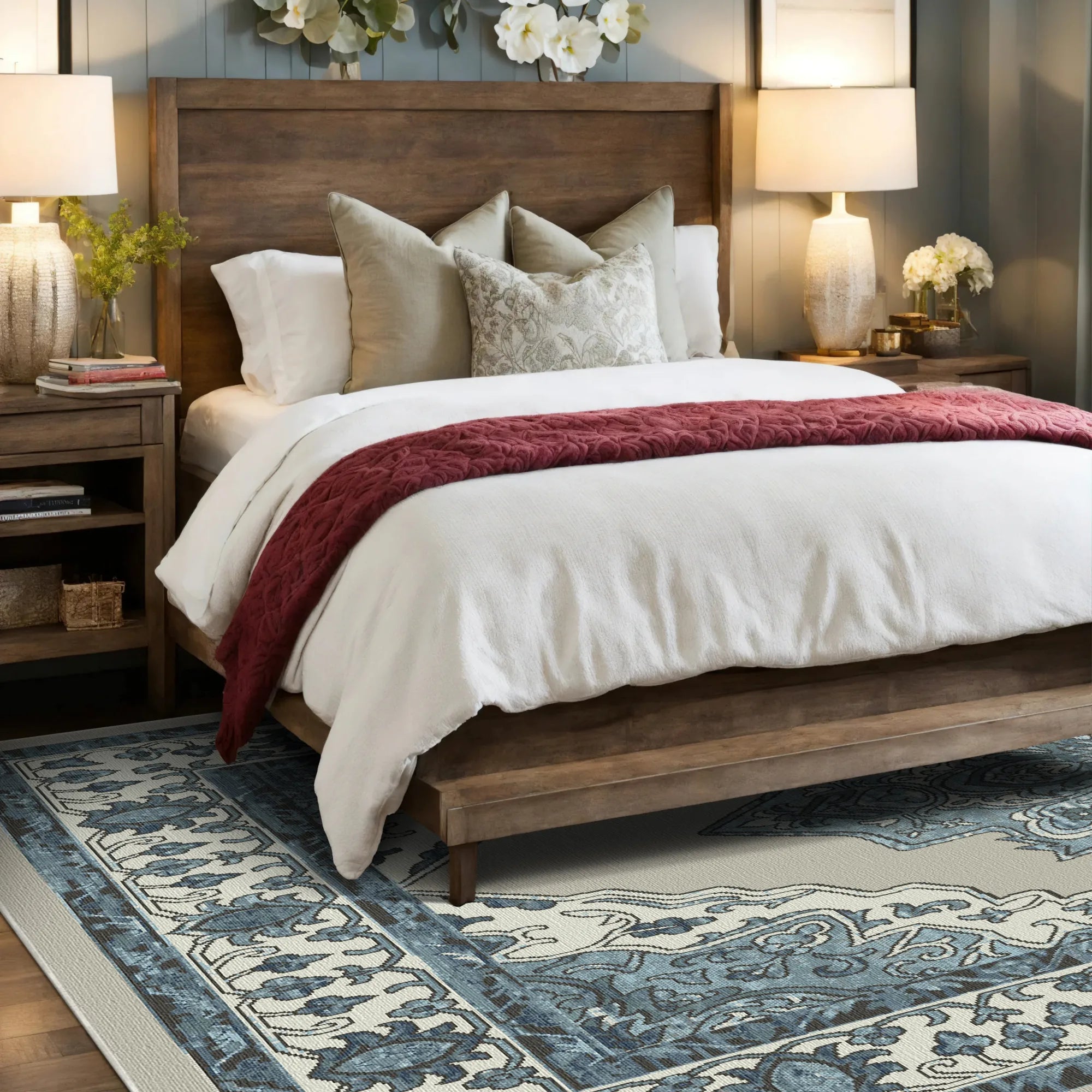 Waschbarer Teppich Medaillon des Himmlischen Nomaden